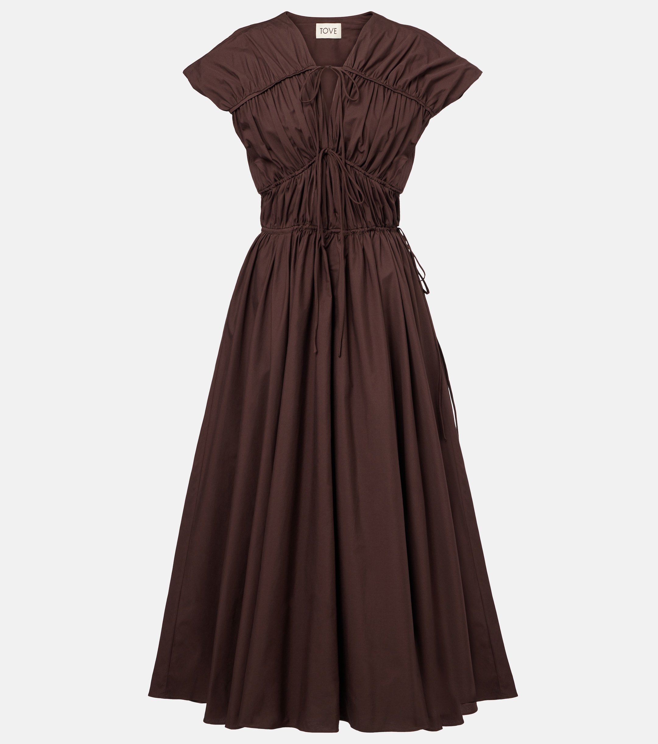 TOVE Ceres gathered cotton midi dress