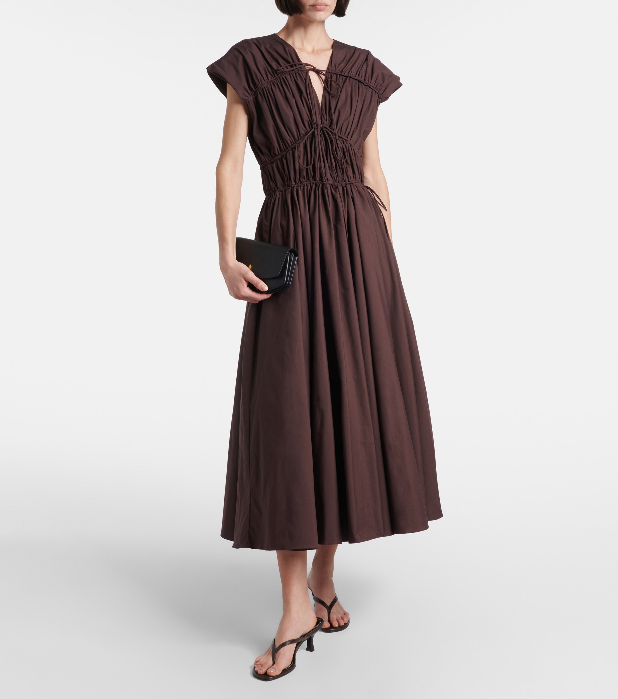TOVE Ceres gathered cotton midi dress