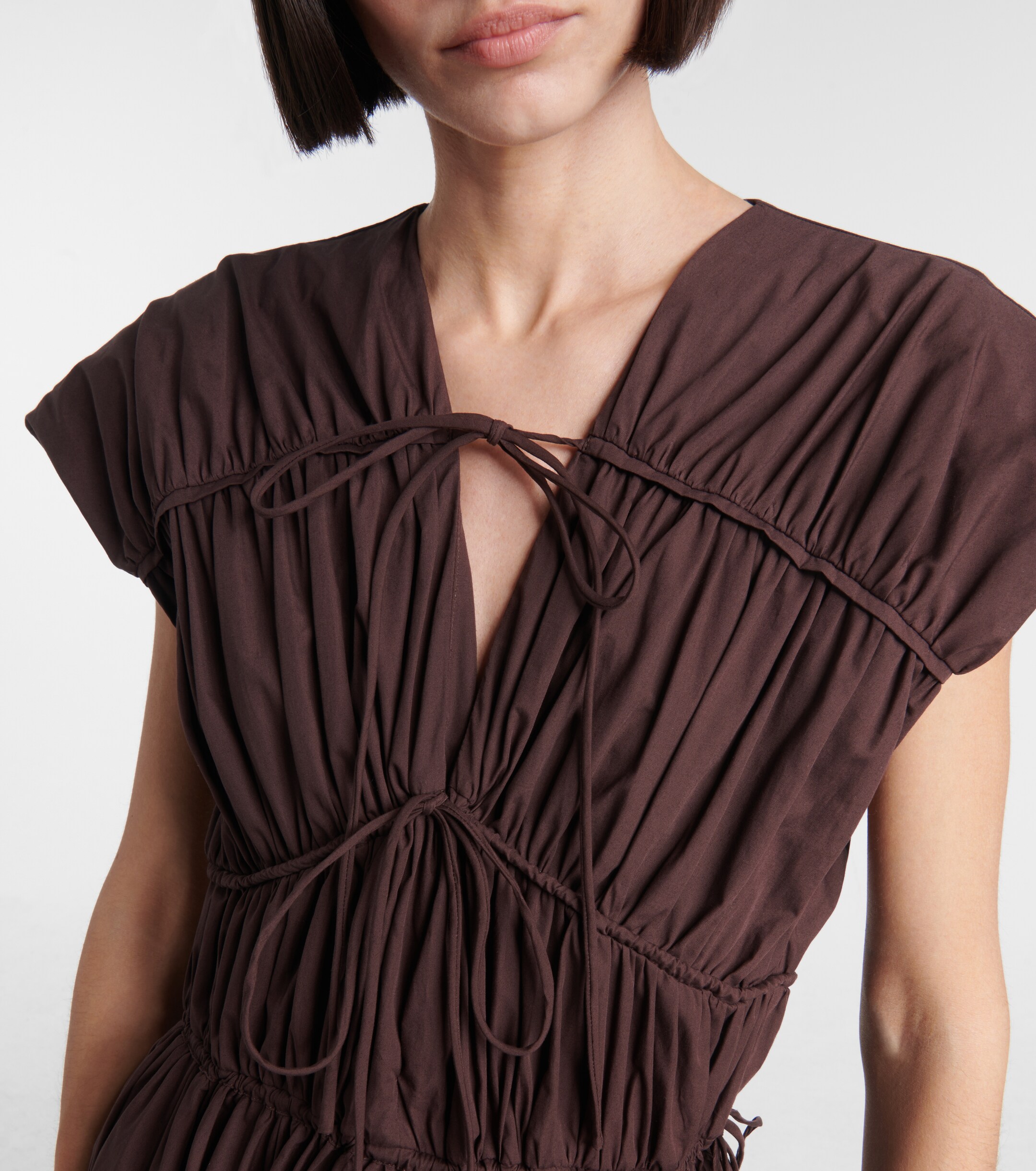 TOVE Ceres gathered cotton midi dress