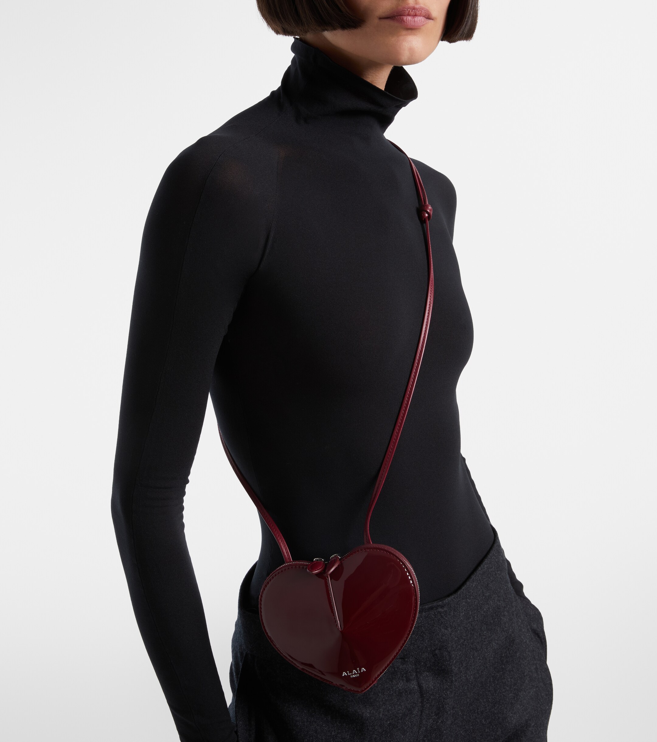 Alaïa Le Cœur Small patent leather crossbody bag