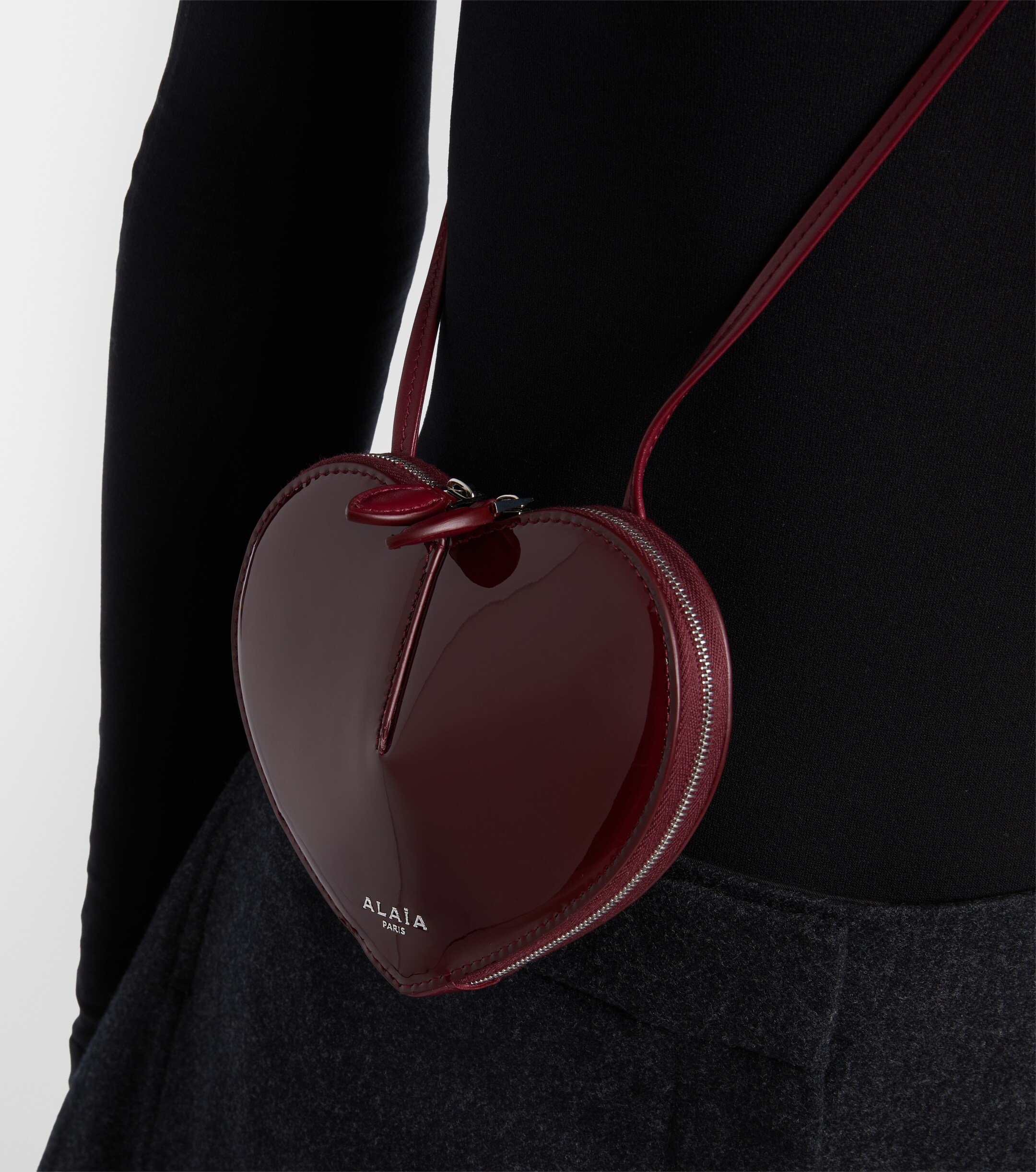Alaïa Le Cœur Small patent leather crossbody bag
