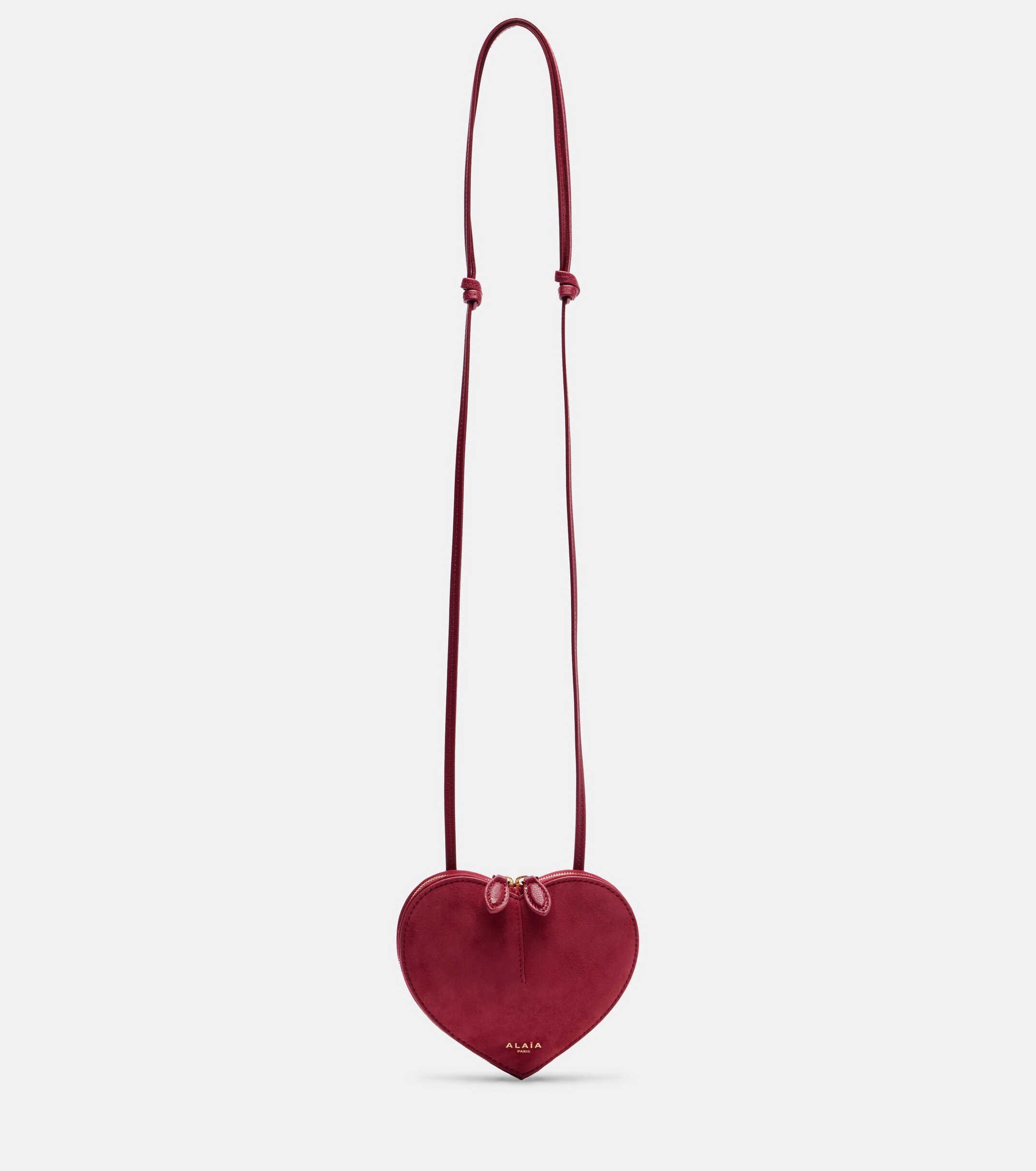 Alaïa Le Cœur leather and suede crossbody bag