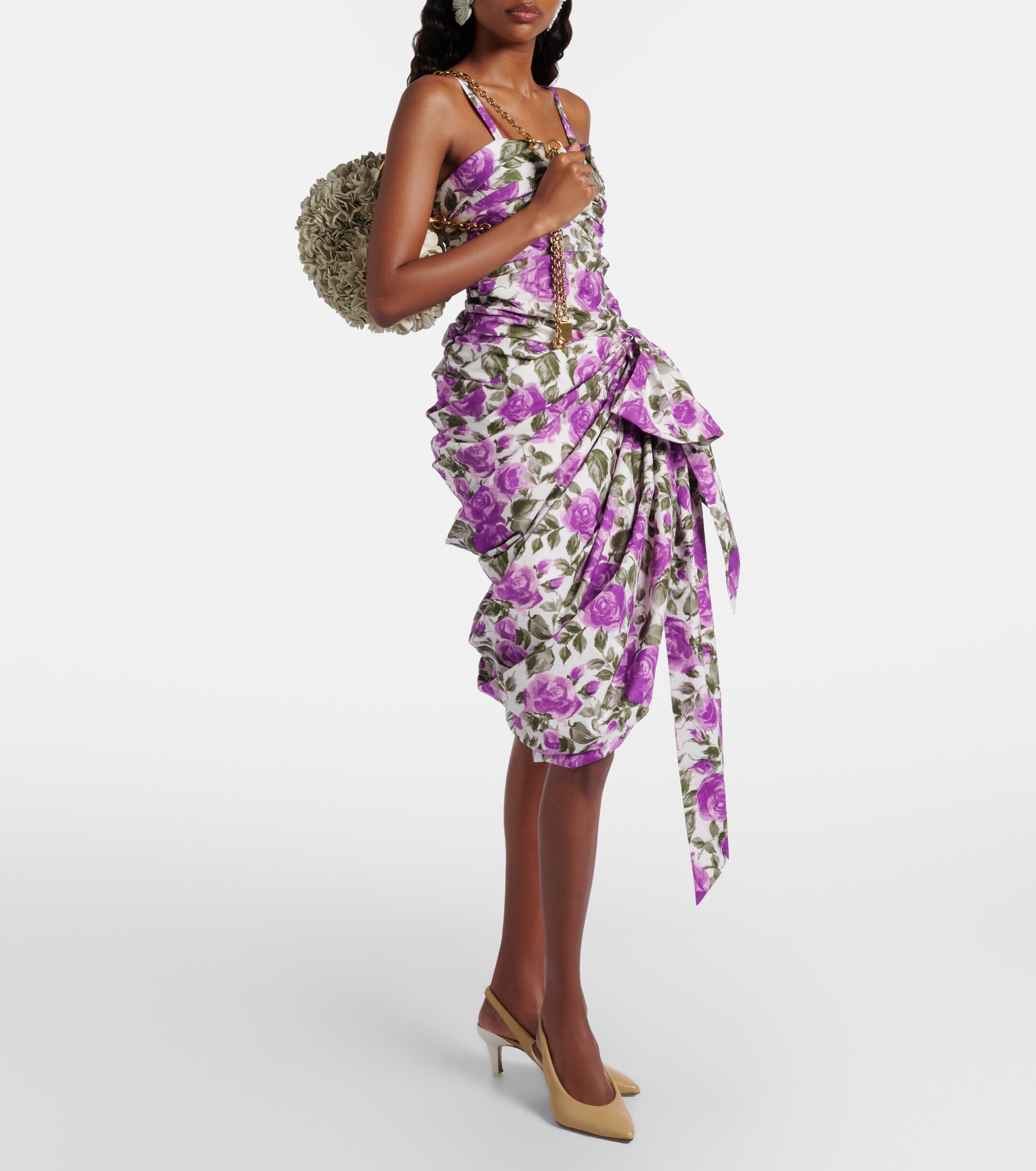 Chloé Chloé Plissé floral leather shoulder bag