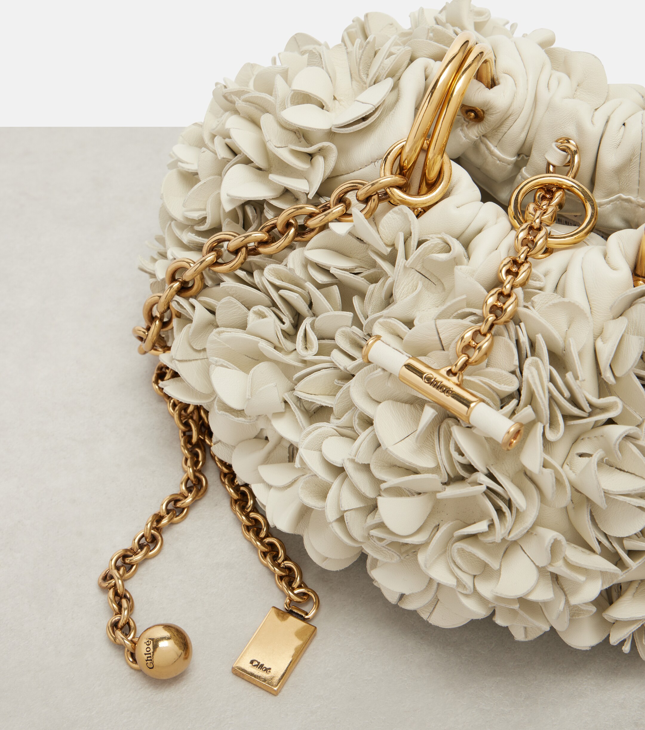 Chloé Chloé Plissé floral leather shoulder bag