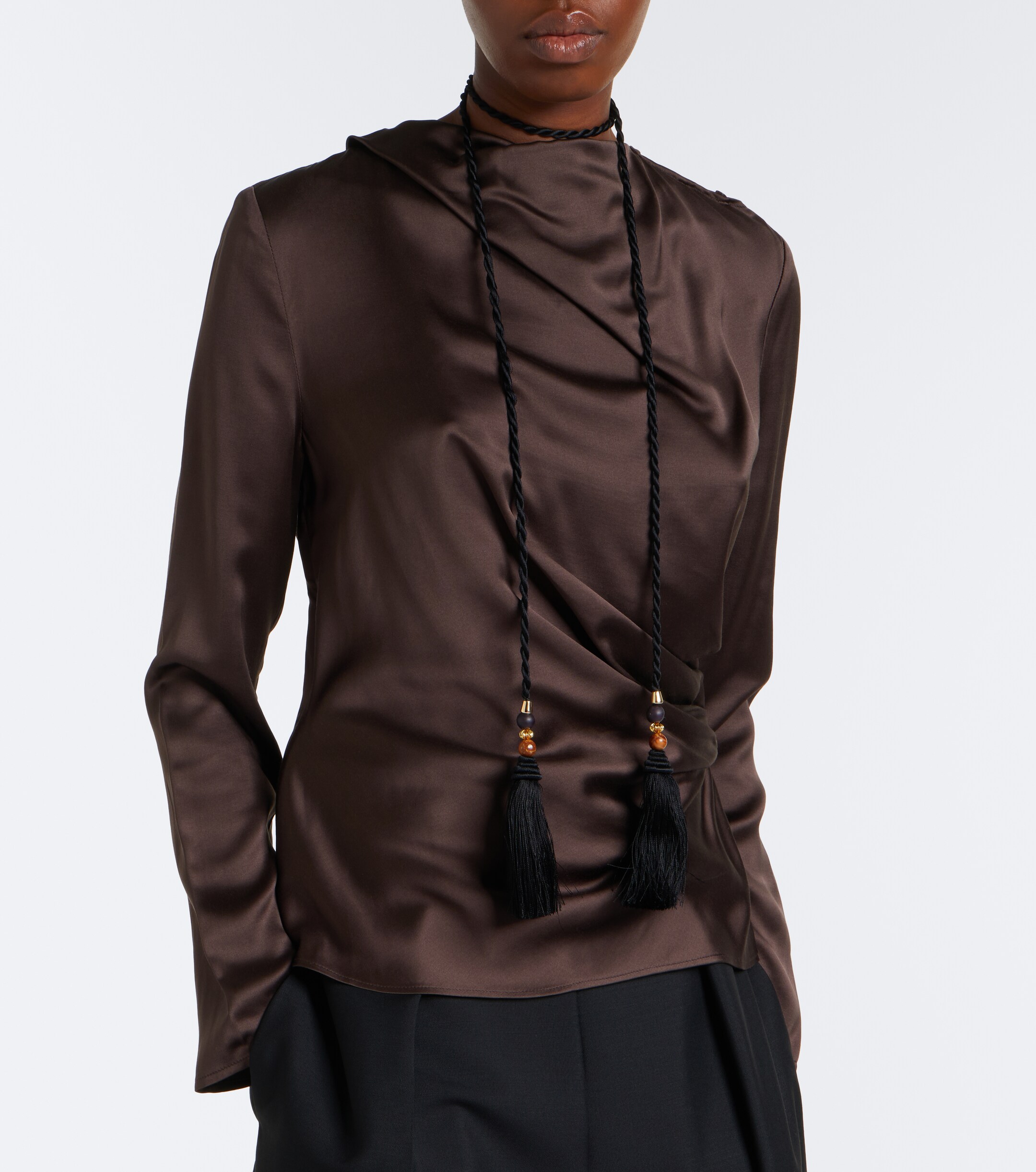 LOULOU DE SAISON Loulou de Saison Anya draped satin top