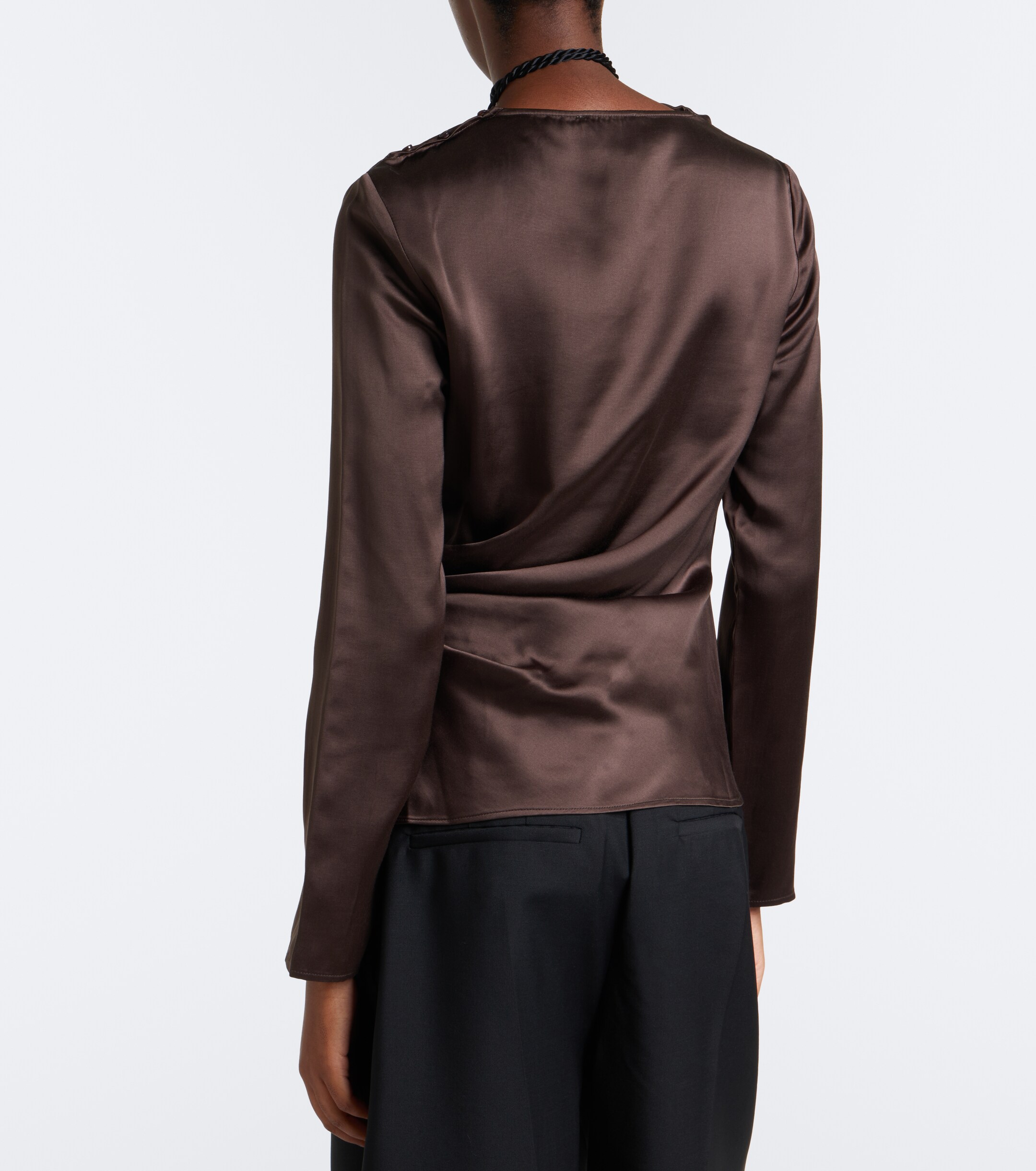 LOULOU DE SAISON Loulou de Saison Anya draped satin top