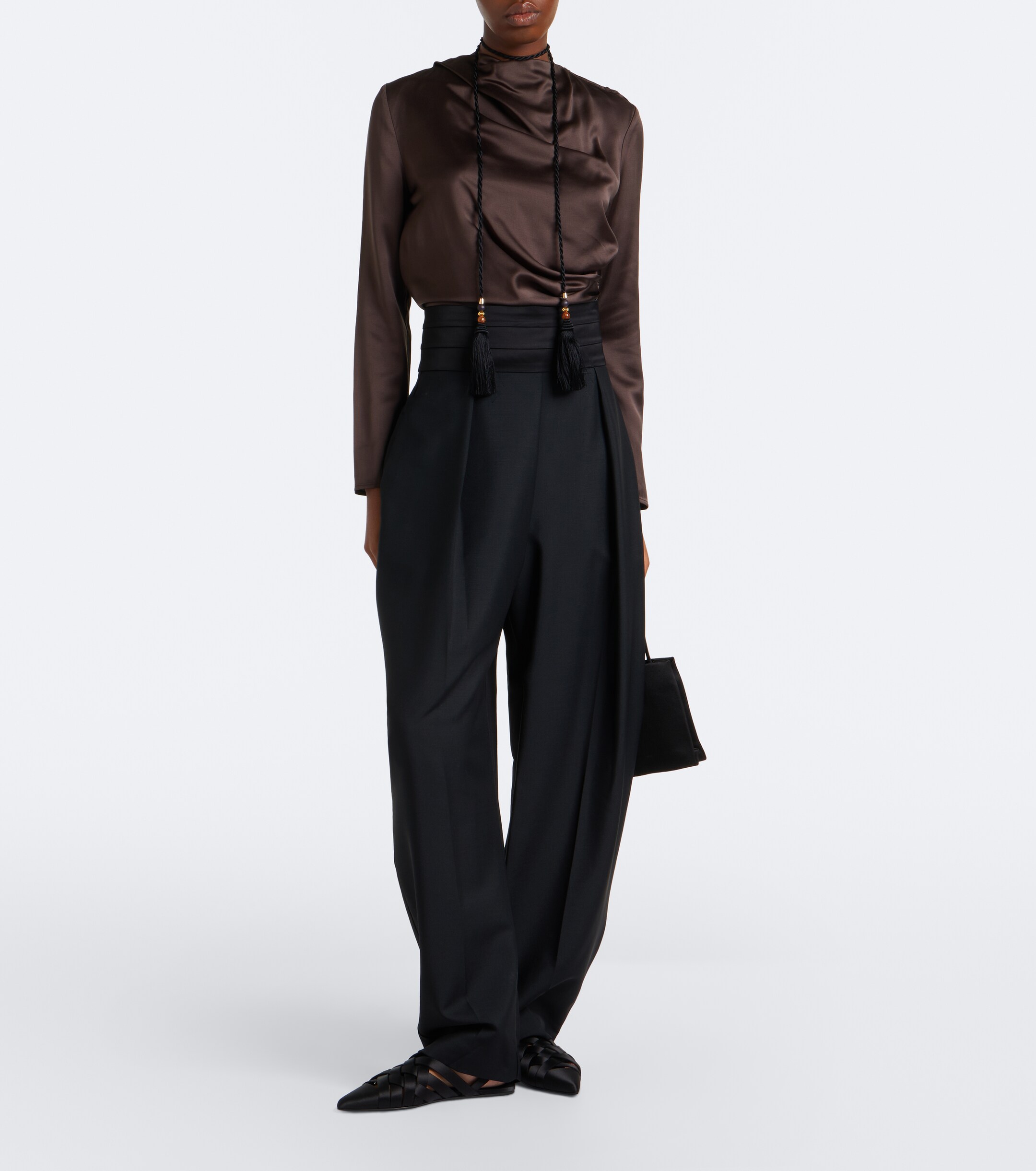 LOULOU DE SAISON Loulou de Saison Anya draped satin top