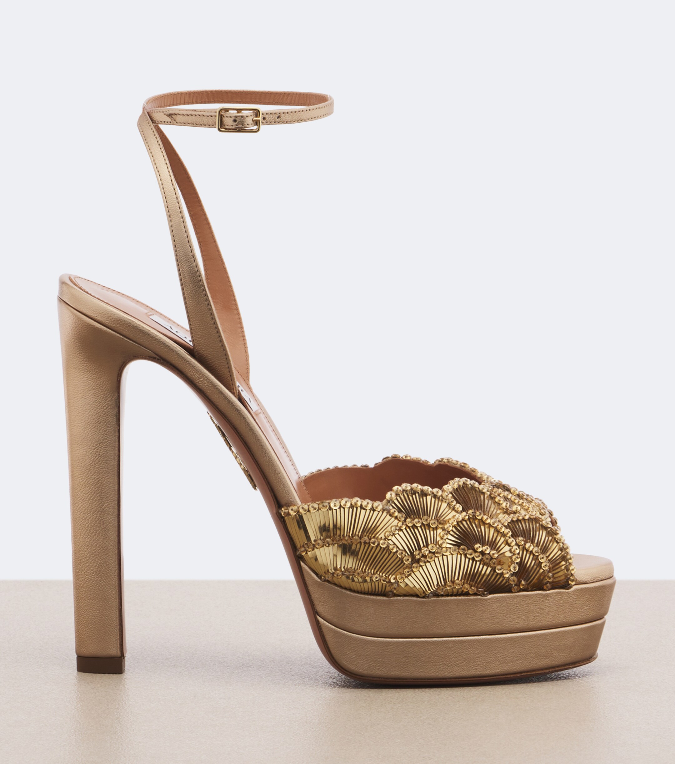 AQUAZZURA Aquazzura Ce Soir metallic leather platform sandals