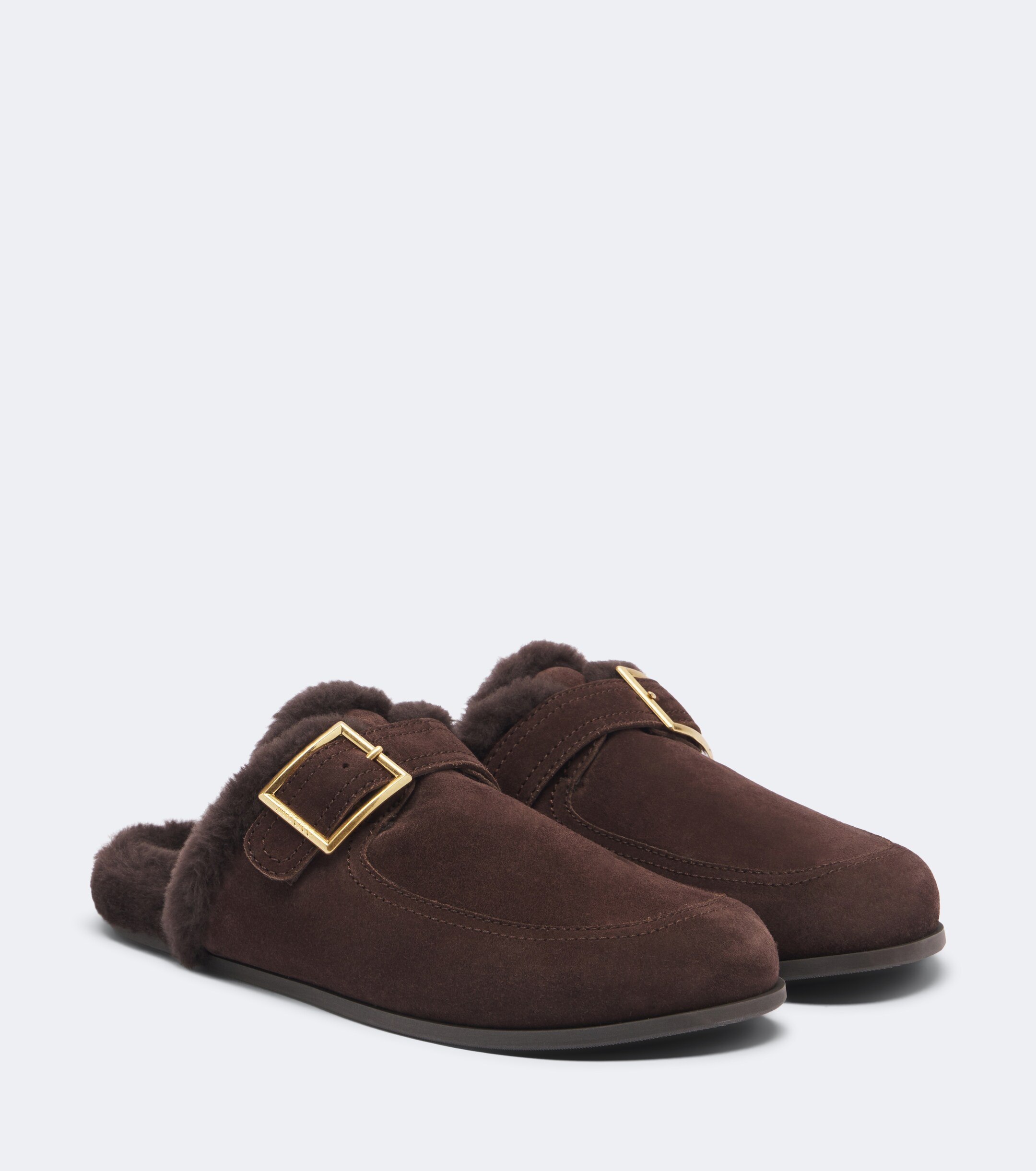 JIMMY CHOO Jimmy Choo Biker shearling-lined suede mules