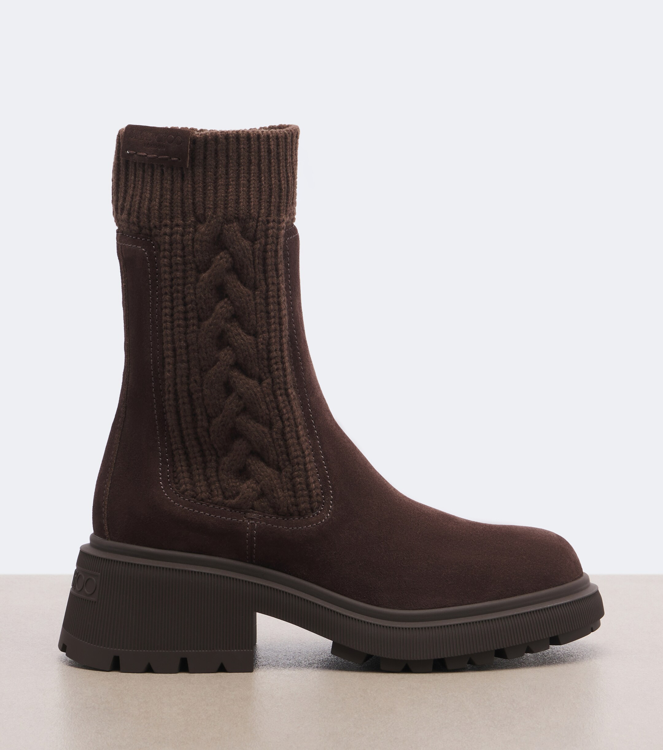 JIMMY CHOO Jimmy Choo Tamia cable-knit leather ankle boots
