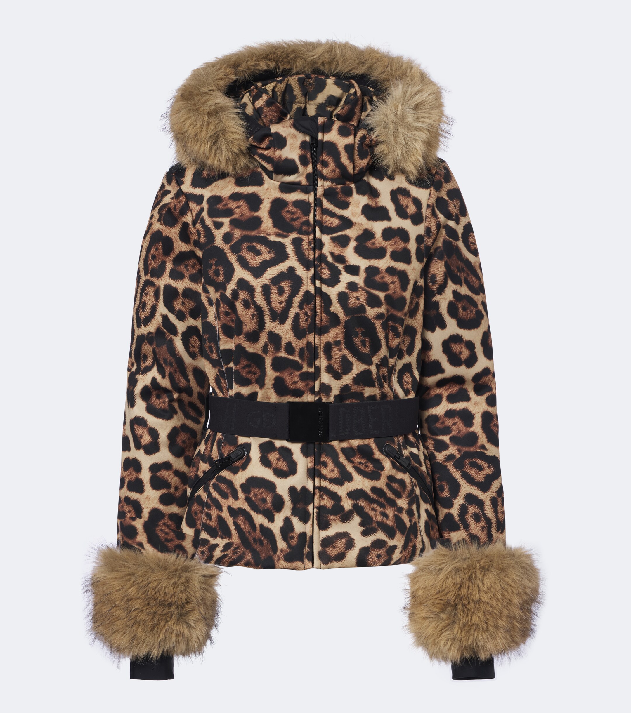 GOLDBERGH Goldbergh Jagger belted leopard-print ski jacket