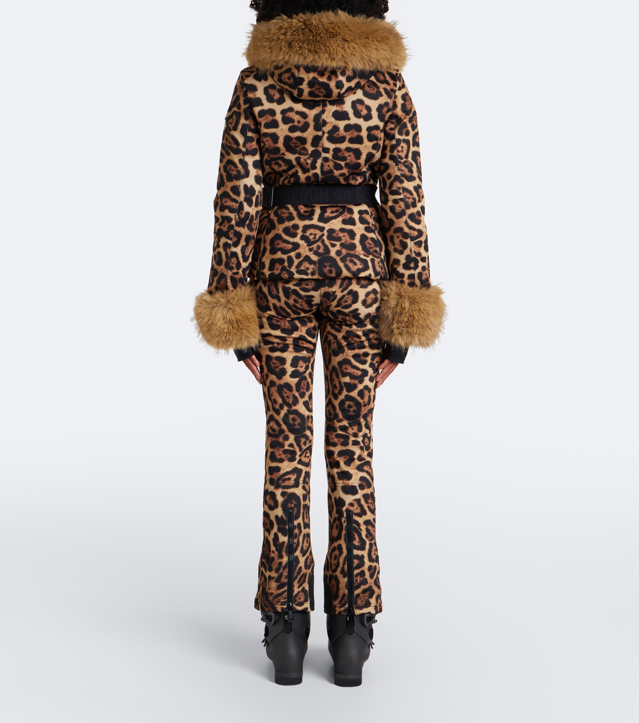 GOLDBERGH Goldbergh Jagger belted leopard-print ski jacket