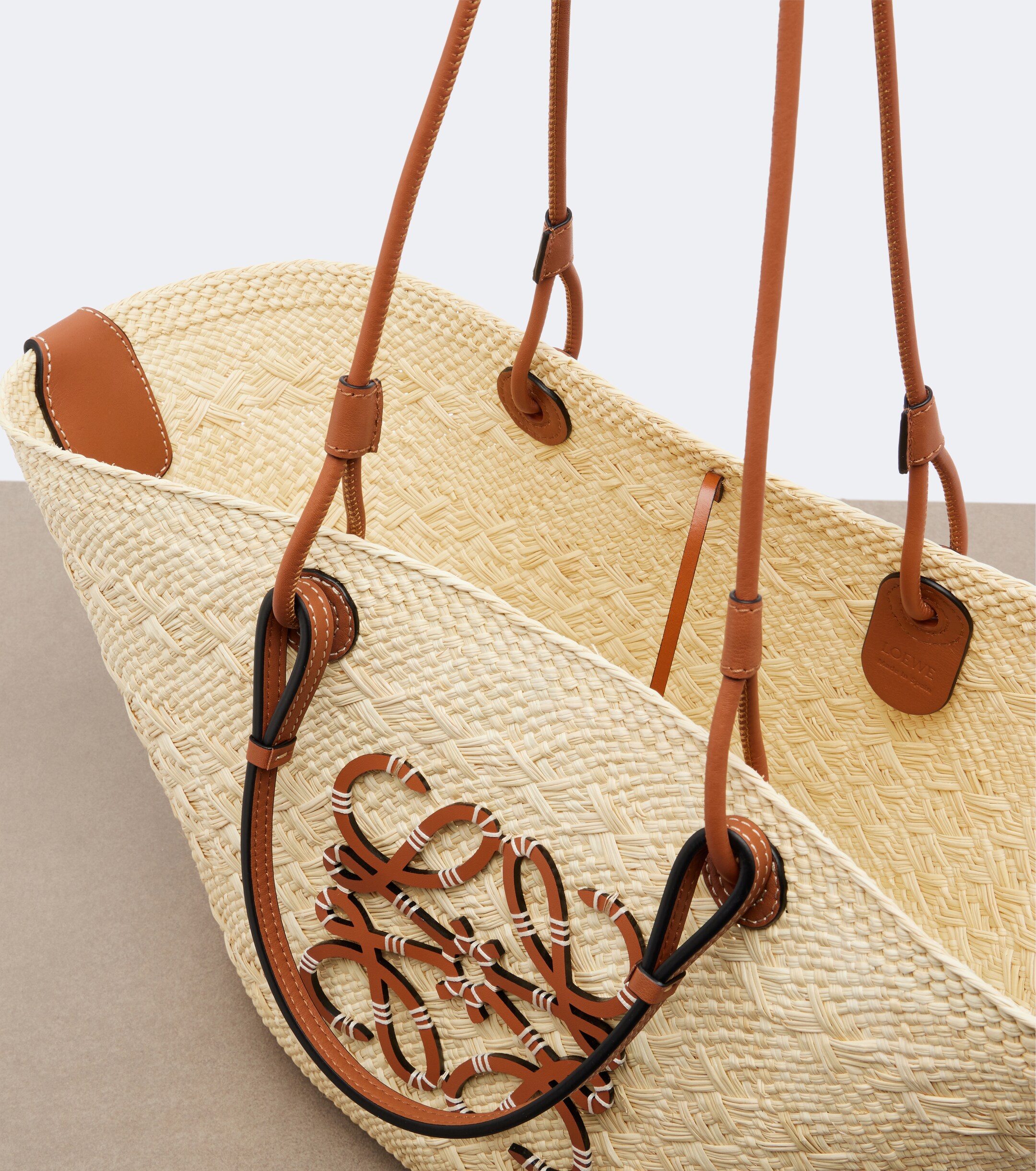Loewe Anagram Medium leather-trimmed basket bag