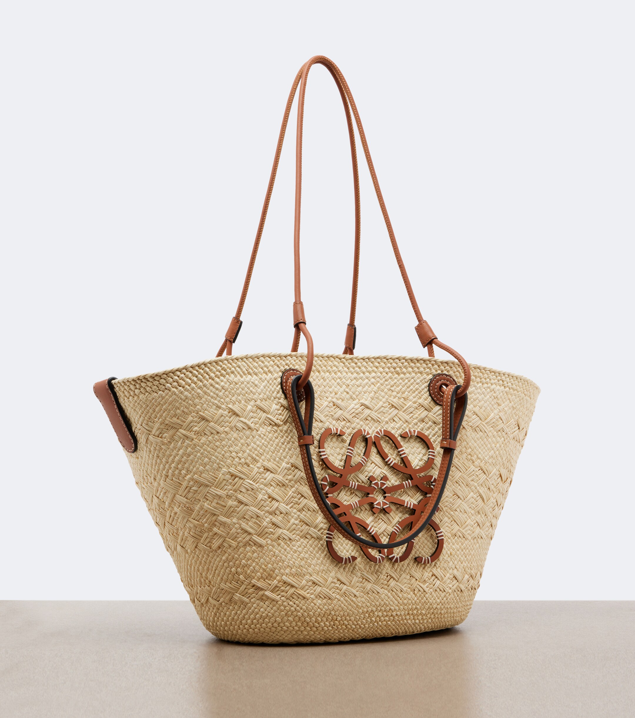 Loewe Anagram Medium leather-trimmed basket bag