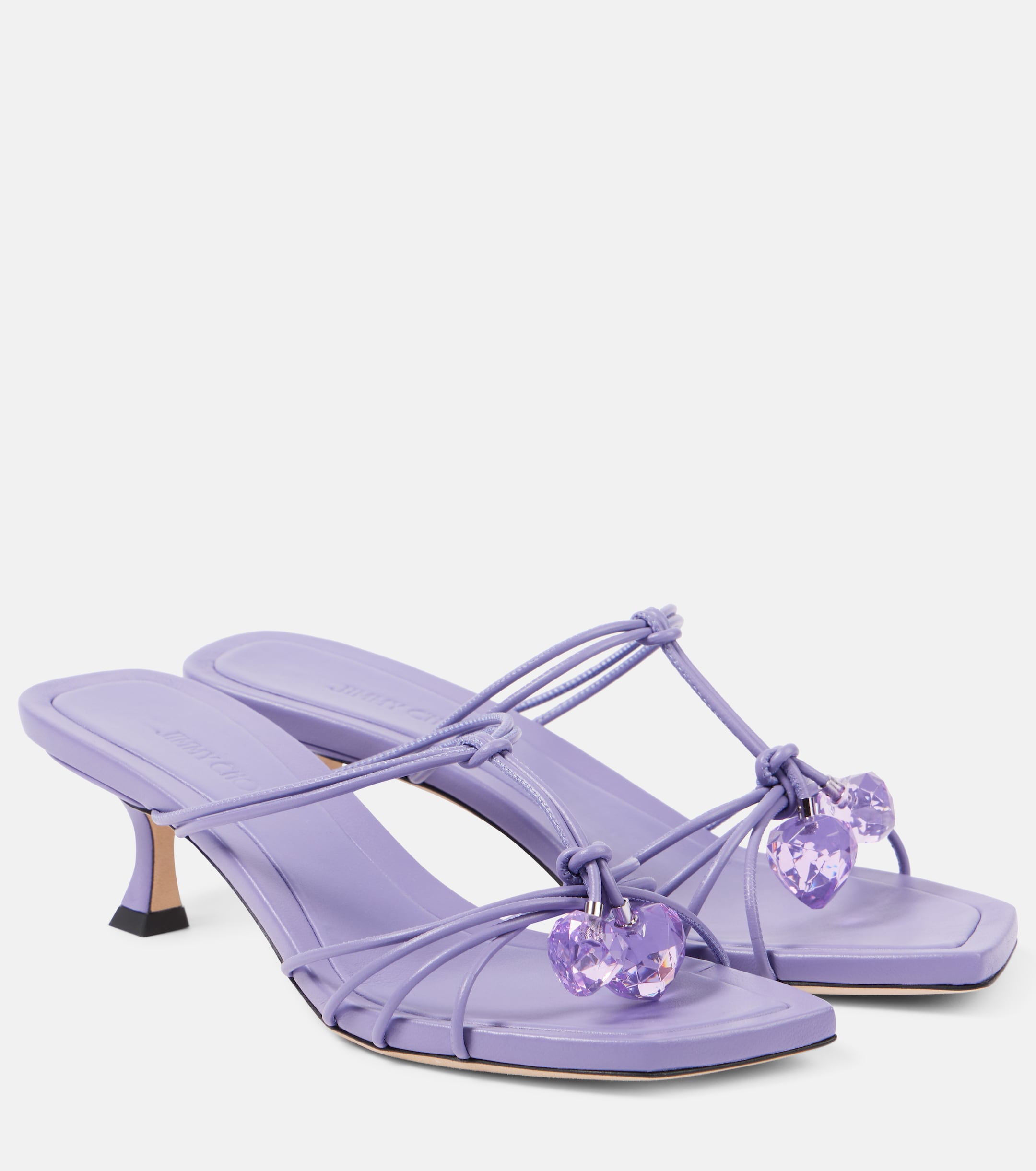 JIMMY CHOO - Jemma 50 embellished leather mules | Plush