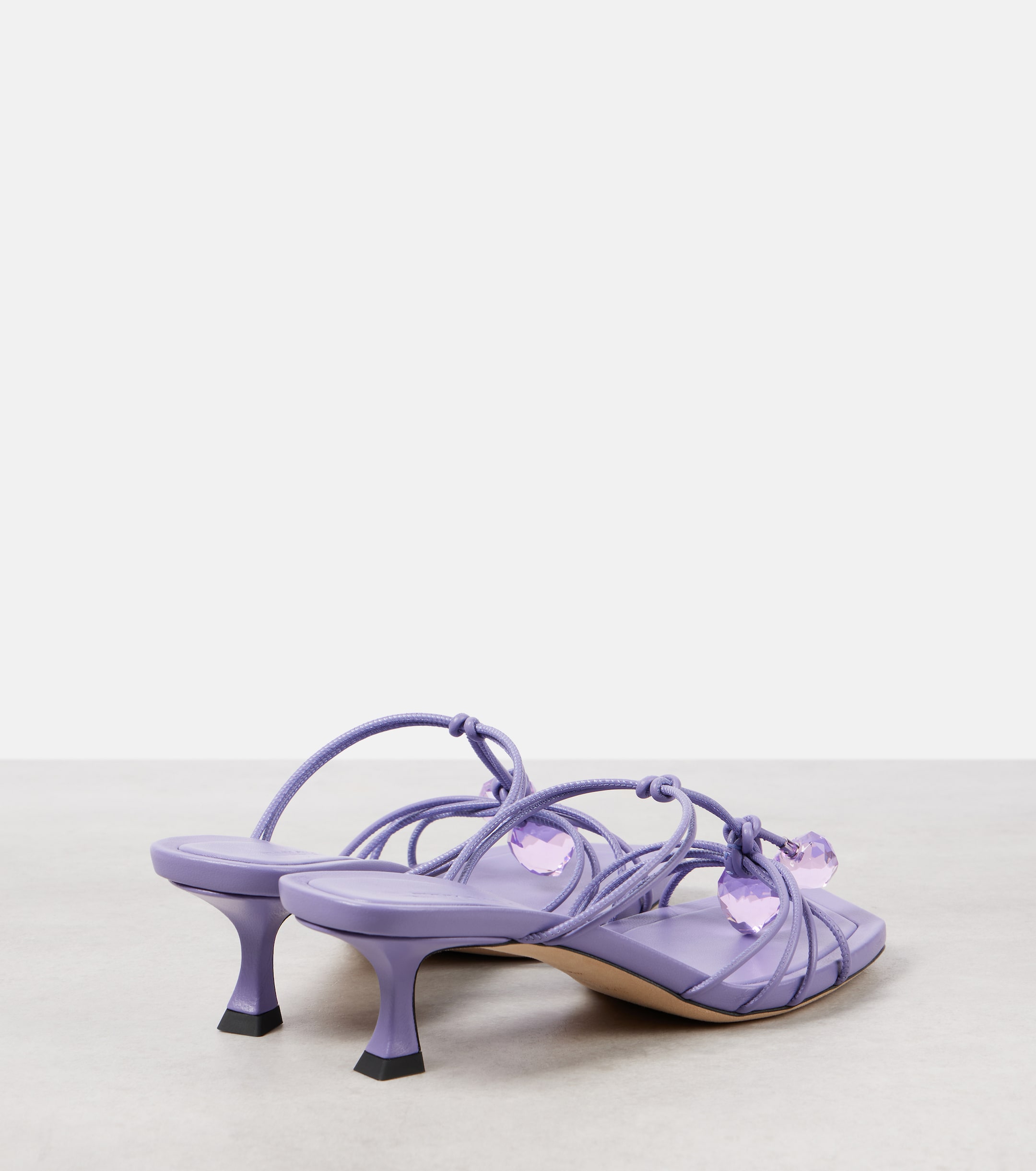 JIMMY CHOO - Jemma 50 embellished leather mules | Plush