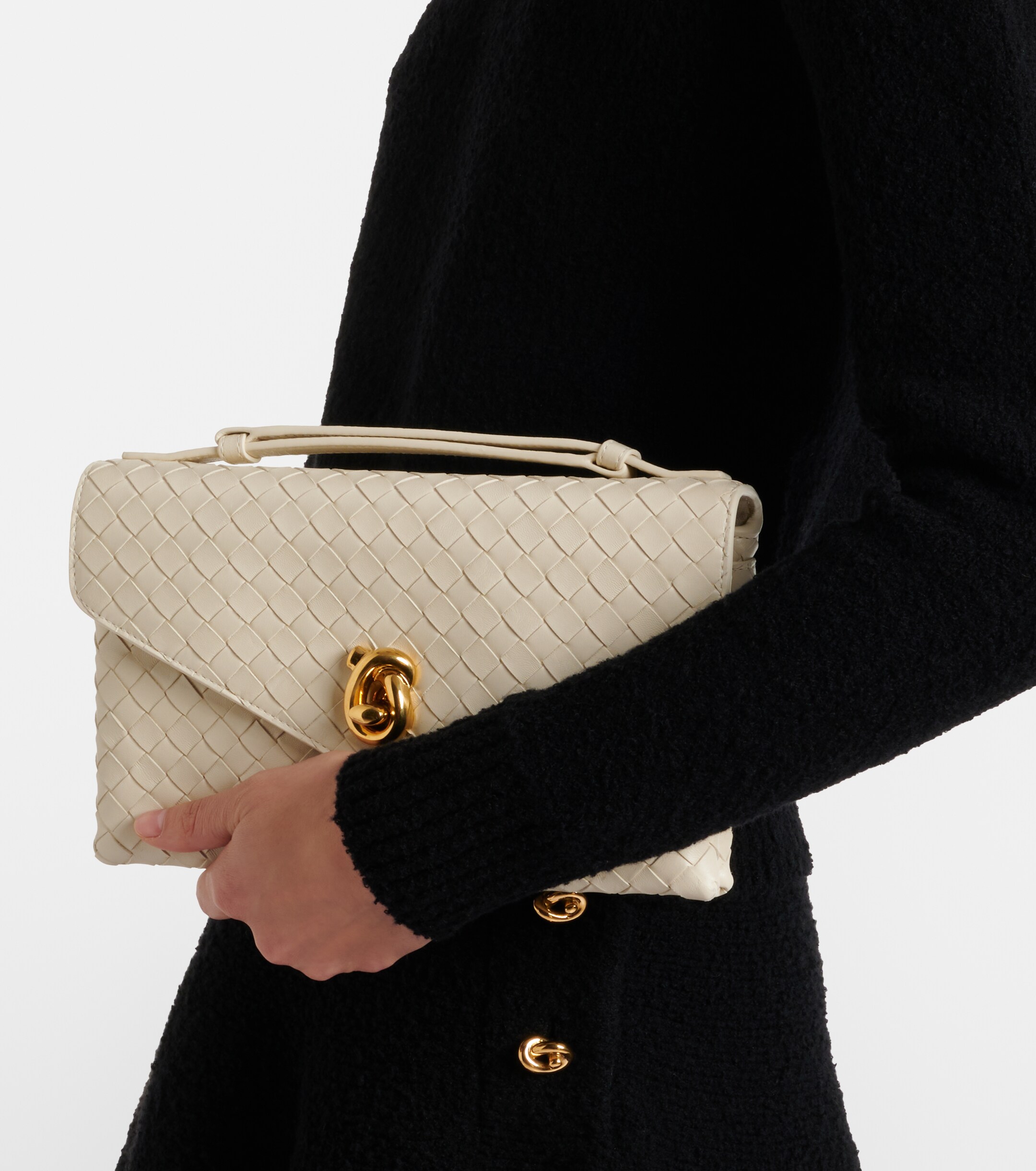 Bottega Veneta Knot Lock Intrecciato leather top-handle bag