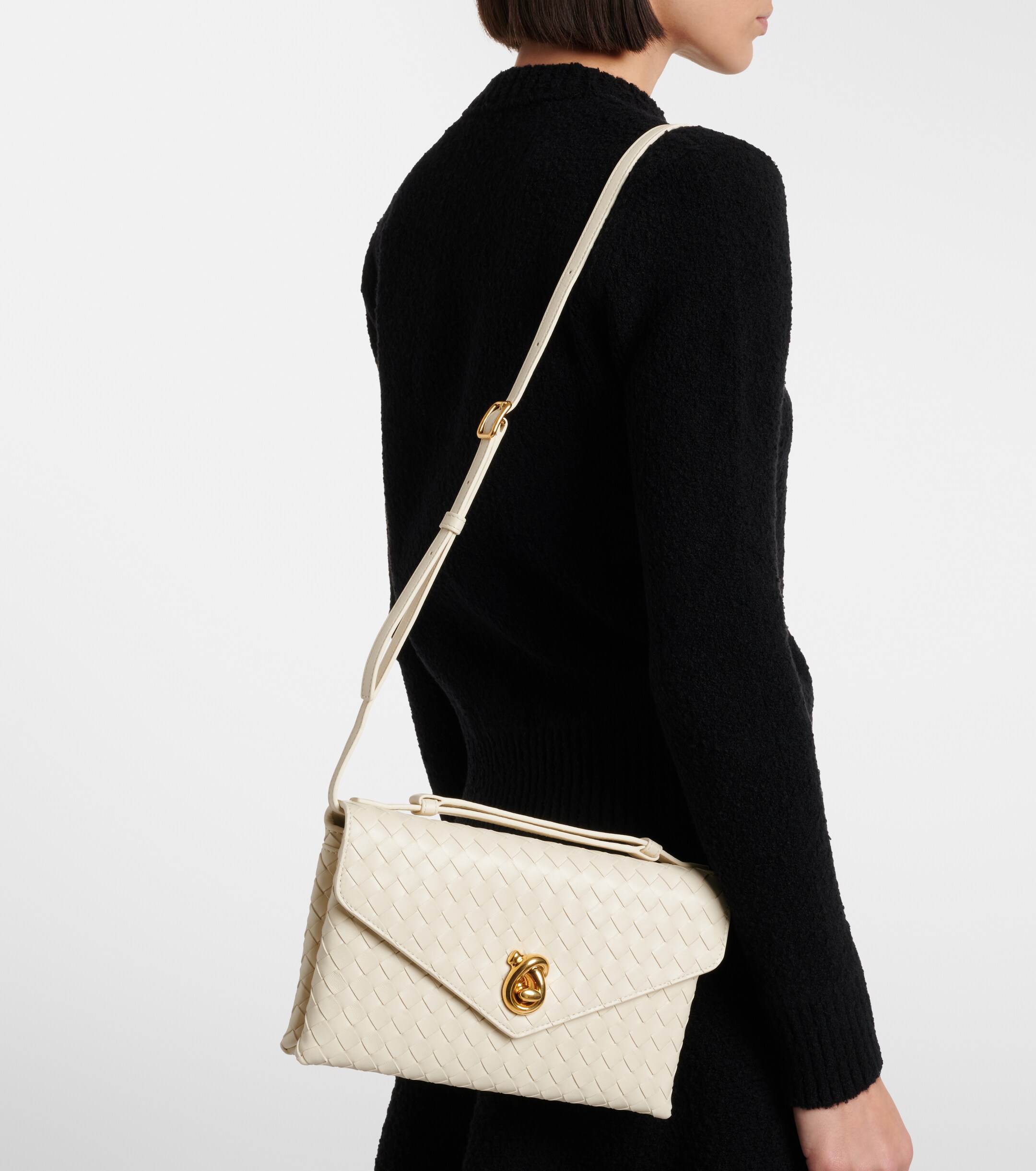 Bottega Veneta Knot Lock Intrecciato leather top-handle bag