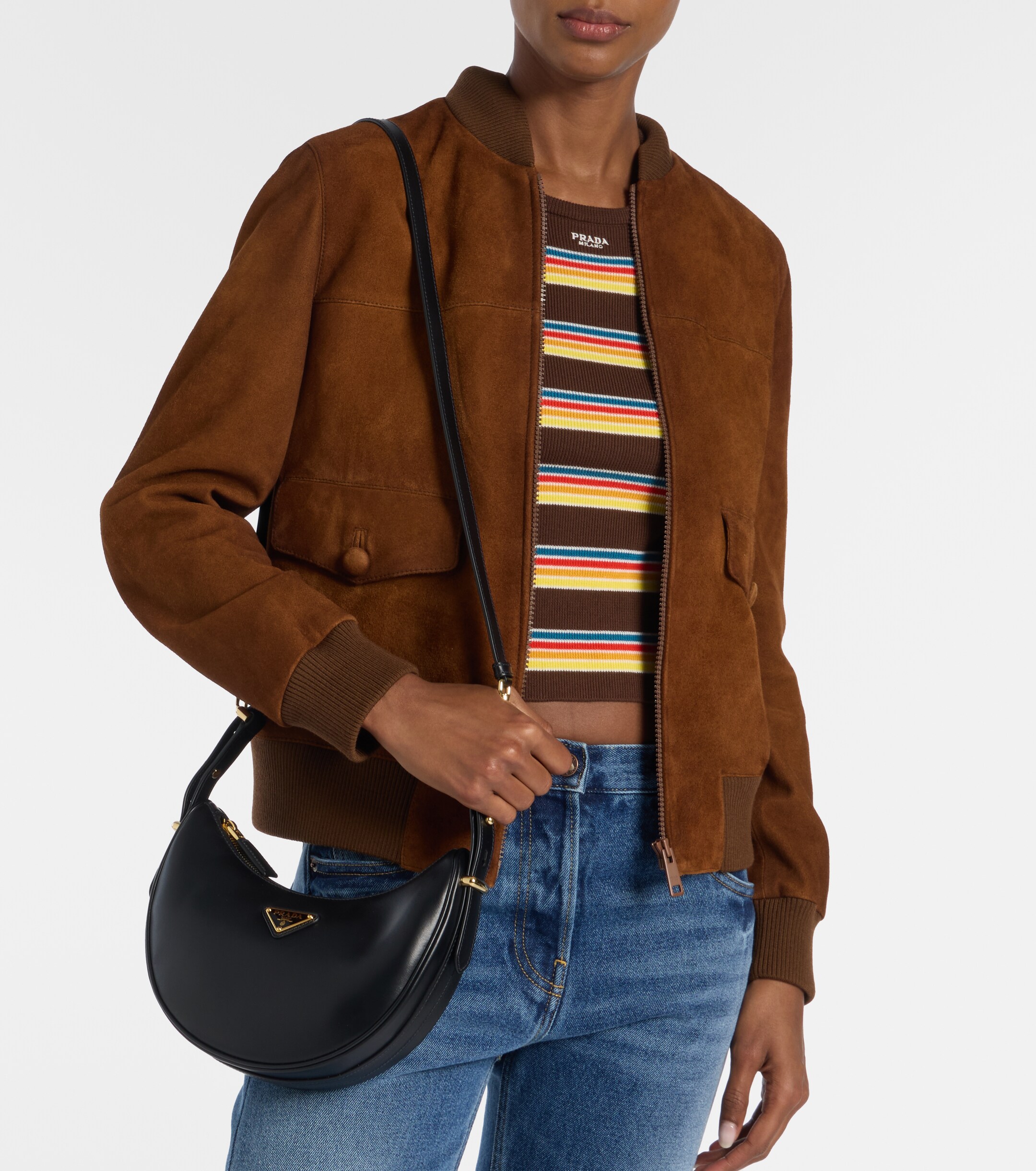 Prada Prada Arqué Small leather shoulder bag