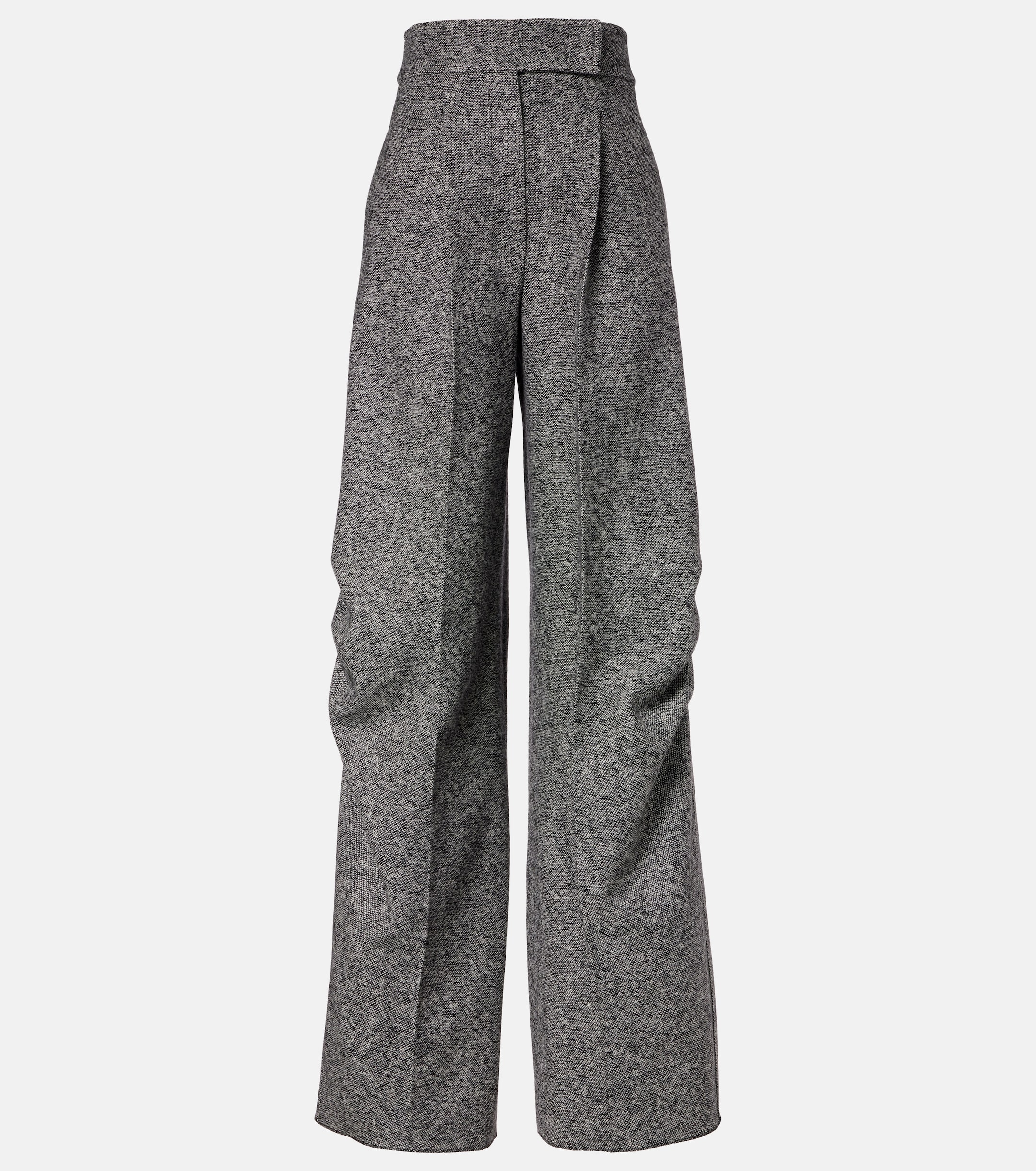 Max Mara Simone wool and silk tweed wide-leg pants