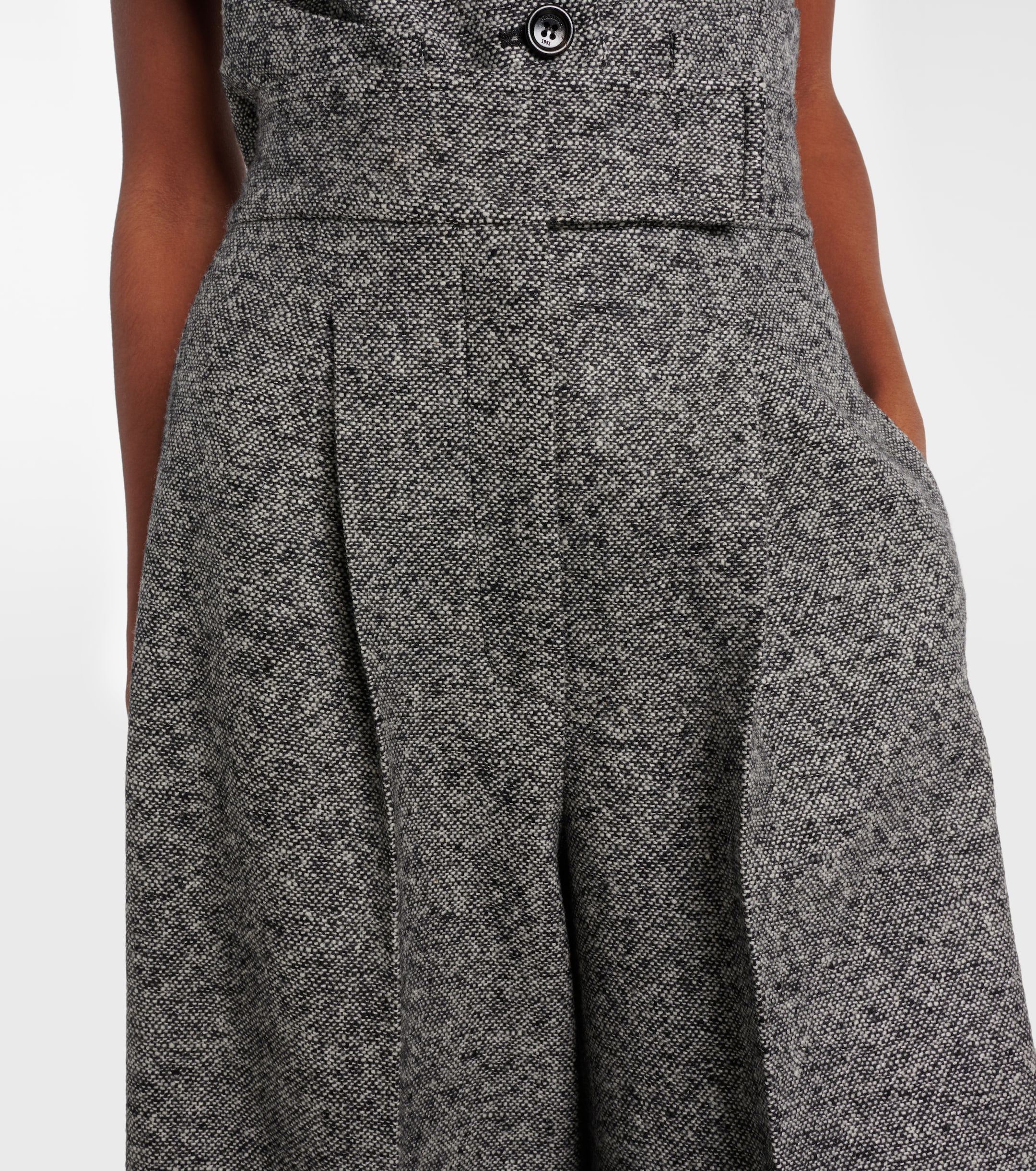 Max Mara Simone wool and silk tweed wide-leg pants