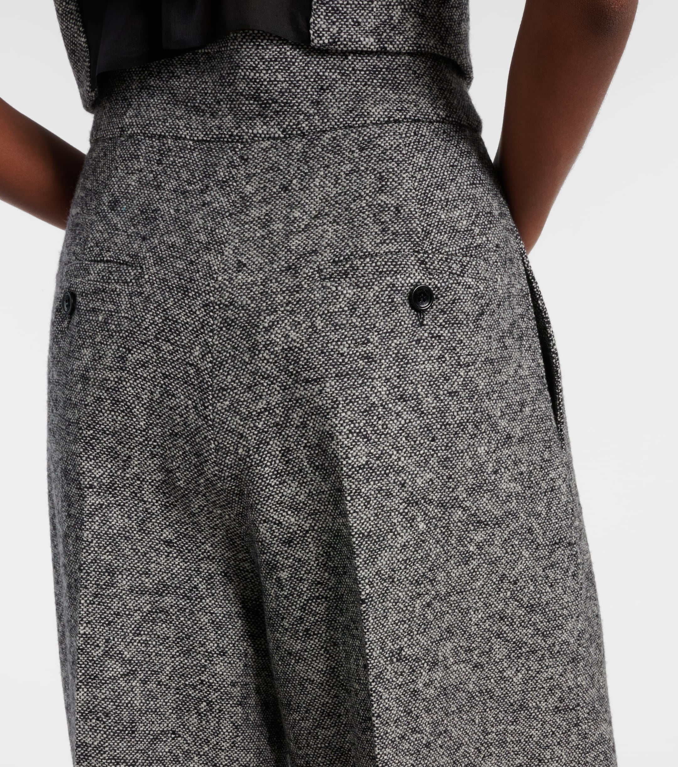 Max Mara Simone wool and silk tweed wide-leg pants