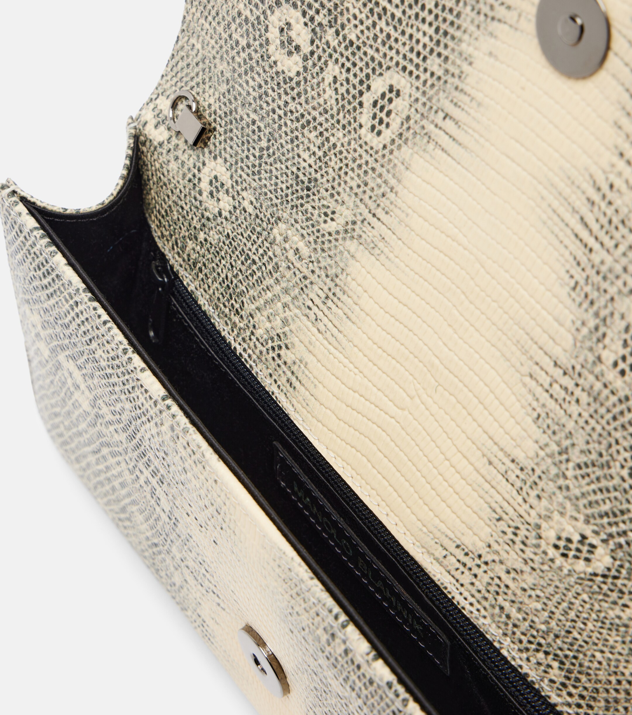 MANOLO BLAHNIK Maygot snake-effect leather clutch