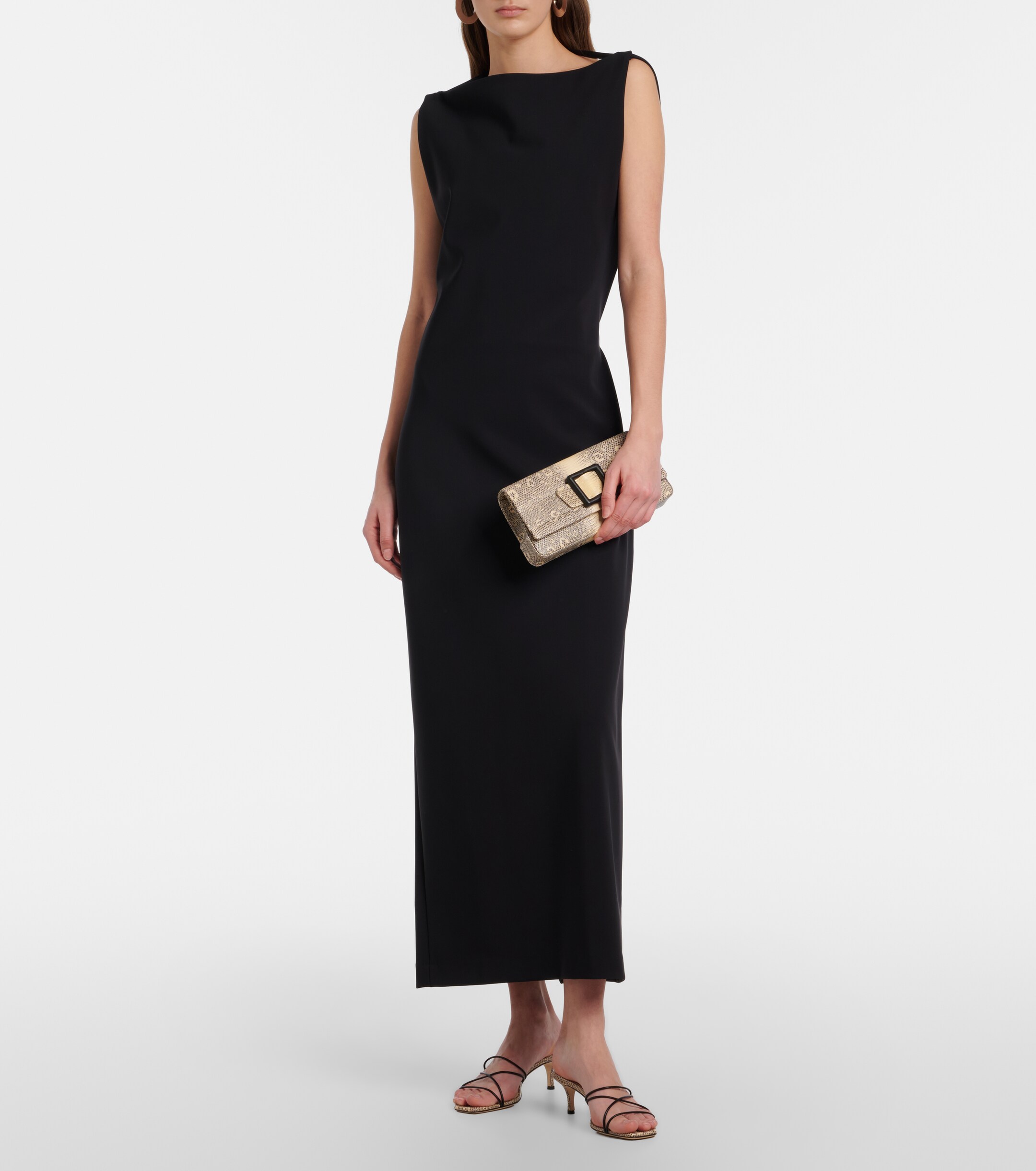 MANOLO BLAHNIK Maygot snake-effect leather clutch