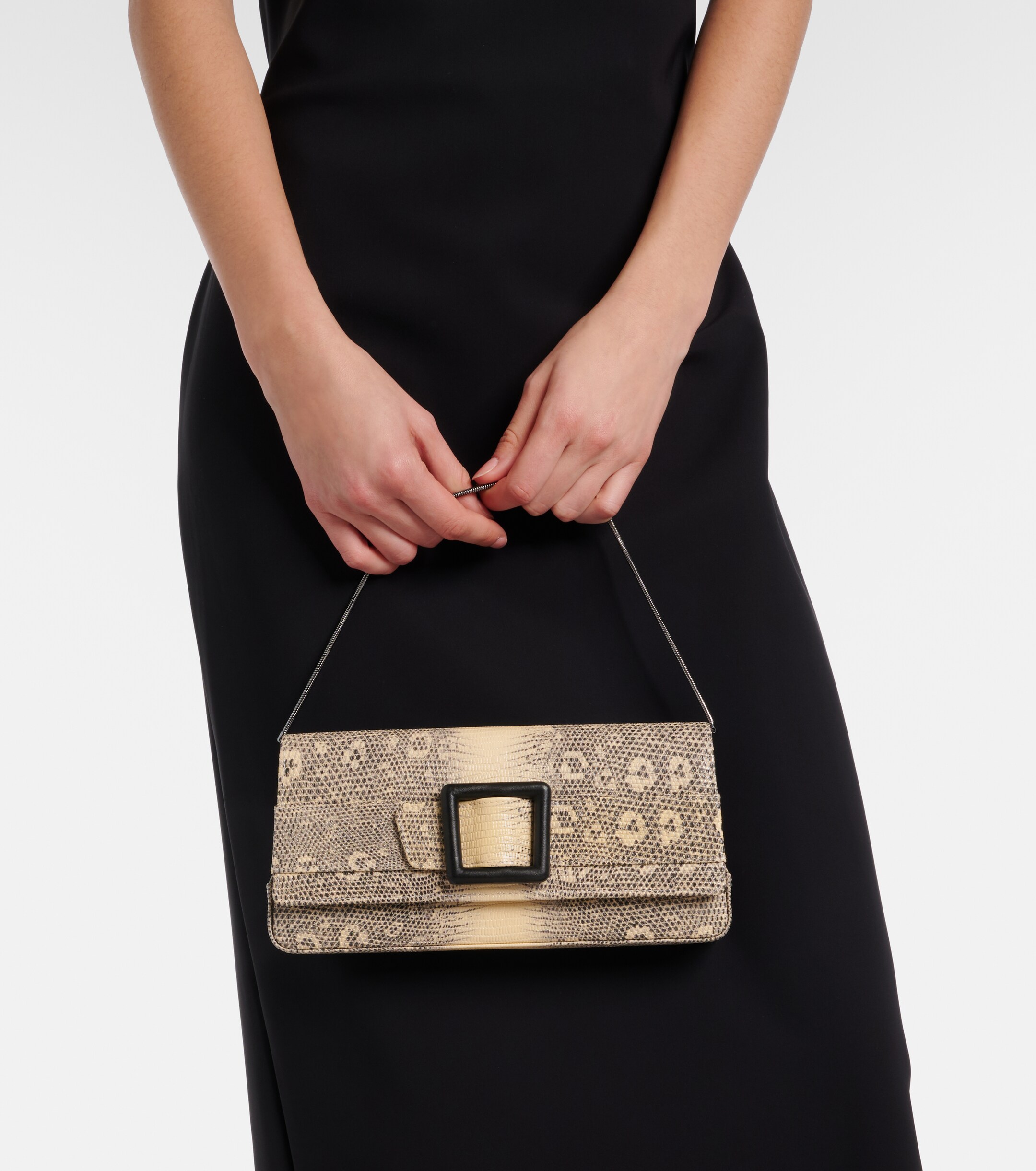 MANOLO BLAHNIK Maygot snake-effect leather clutch