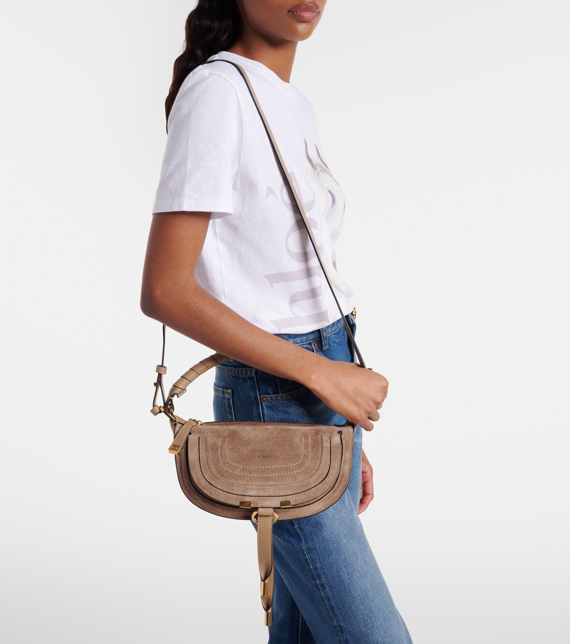 Chloé Marcie Mini suede shoulder bag