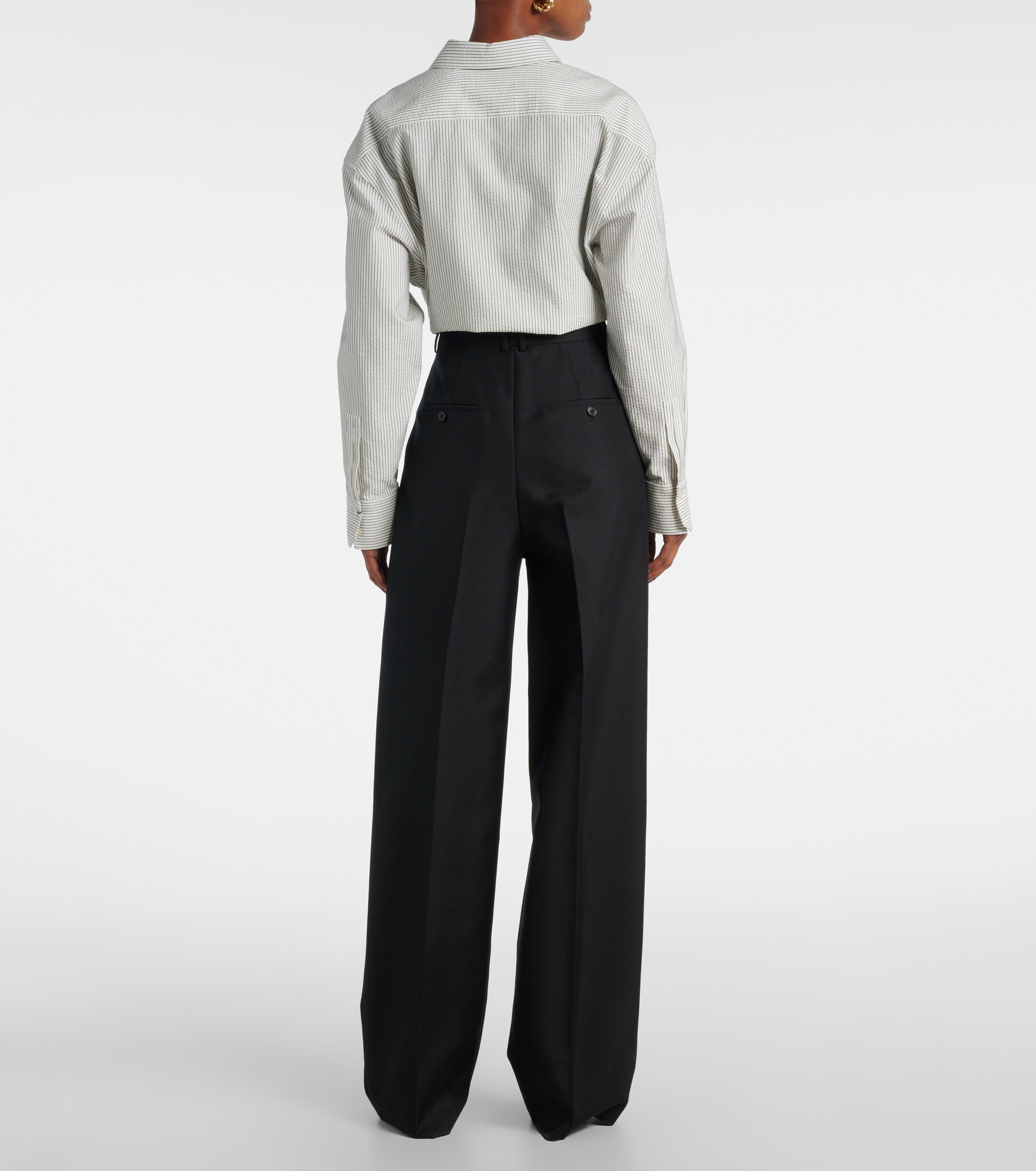 Saint Laurent Wool and mohair wide-leg pants