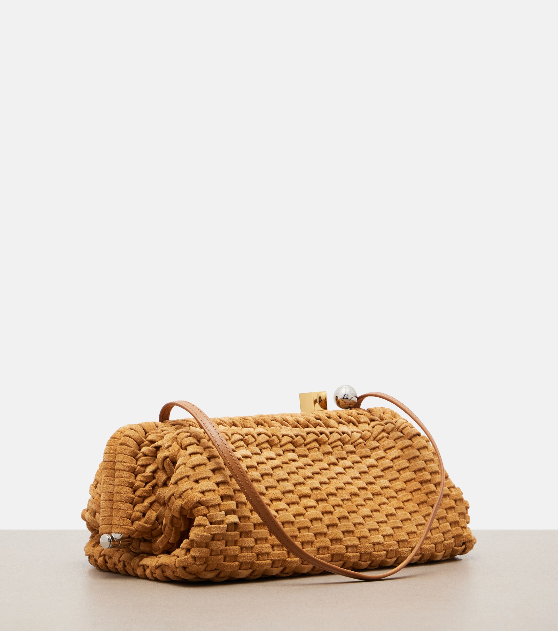 Jacquemus Salon woven suede clutch