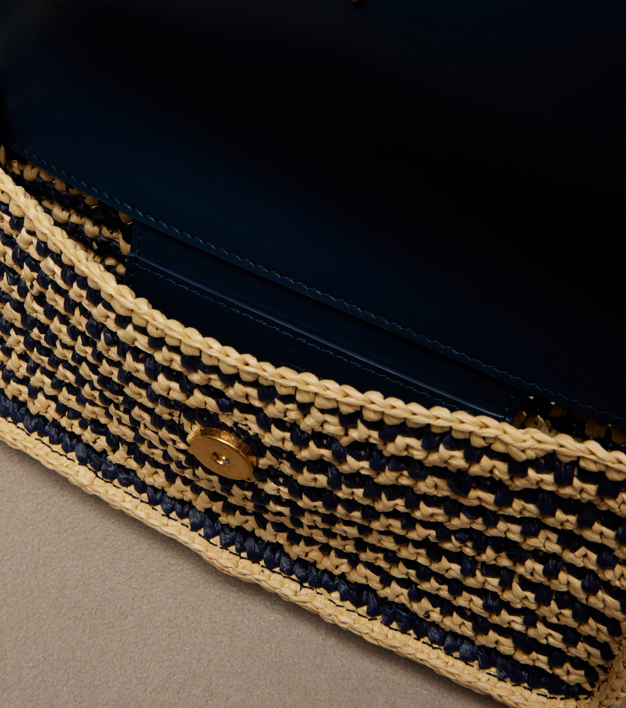 CHRISTIAN LOUBOUTIN Bettina Mini leather-trimmed crochet clutch
