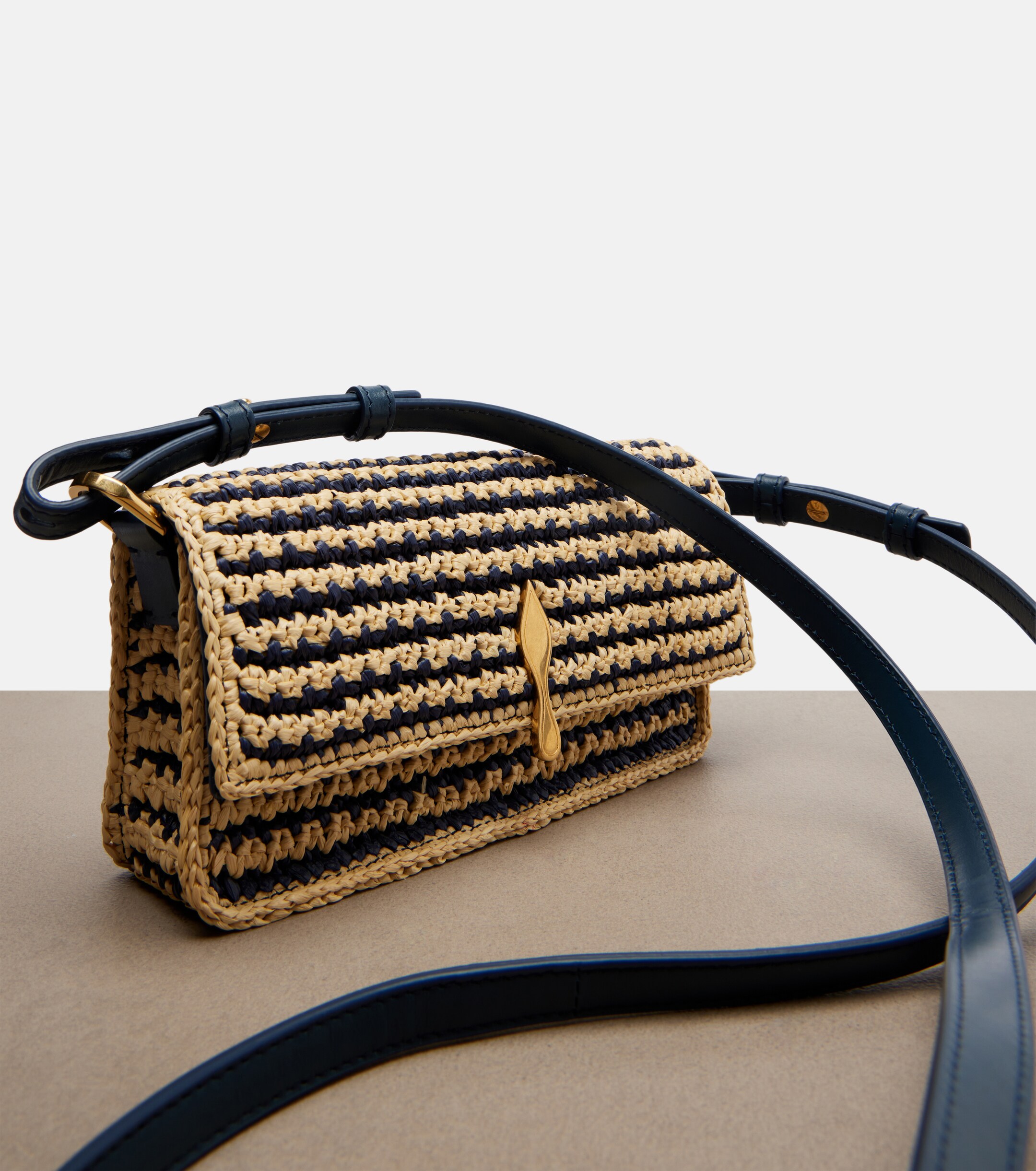 CHRISTIAN LOUBOUTIN Bettina Mini leather-trimmed crochet clutch