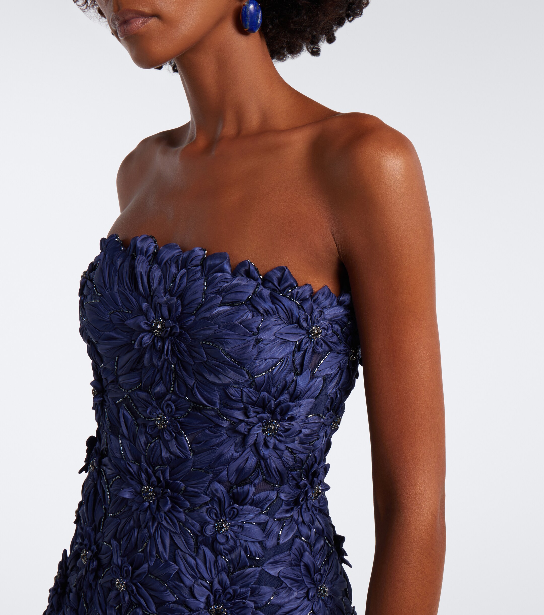 Costarellos Costarellos Gisella tulle and Lurex satin bustier gown