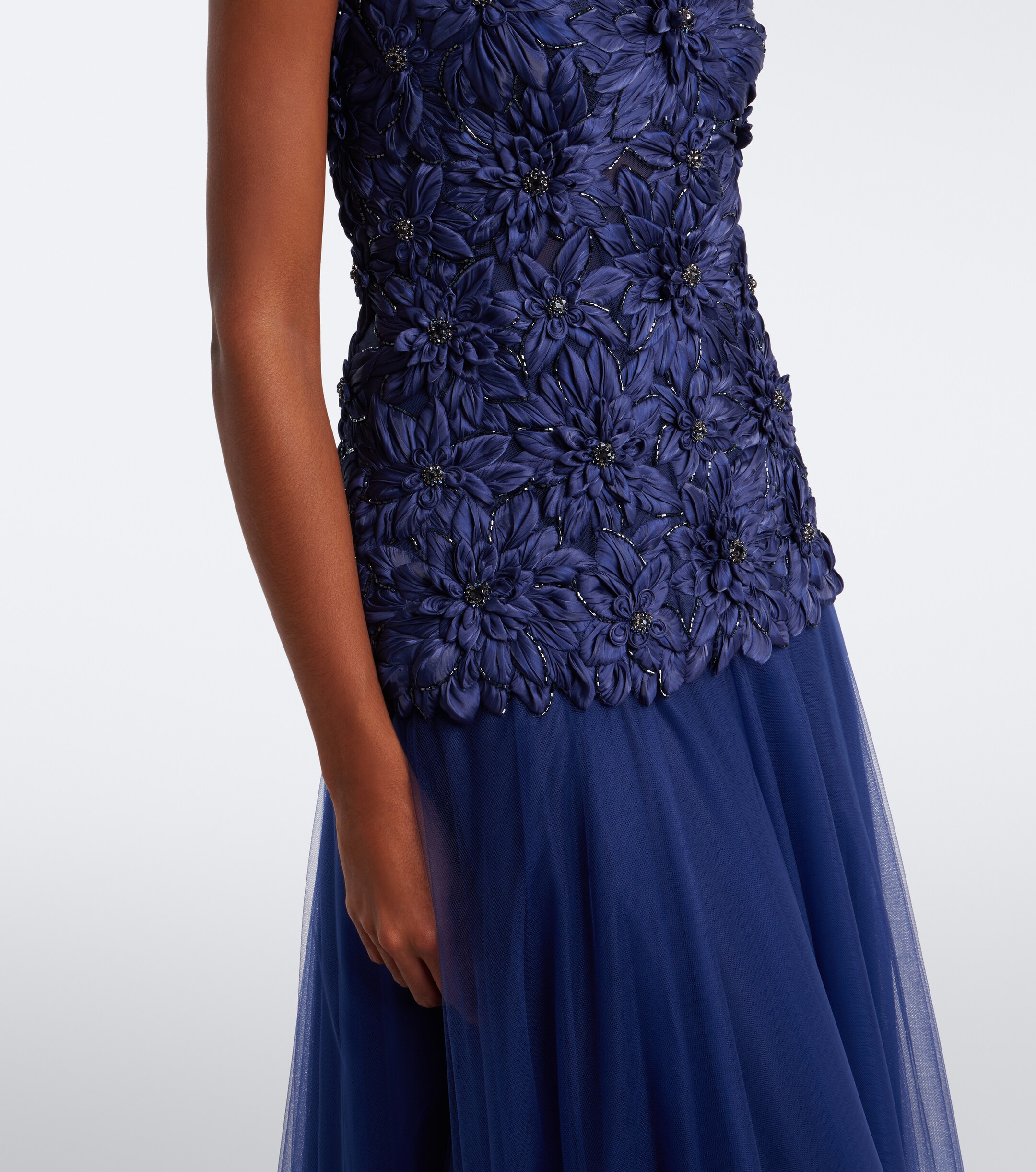 Costarellos Costarellos Gisella tulle and Lurex satin bustier gown