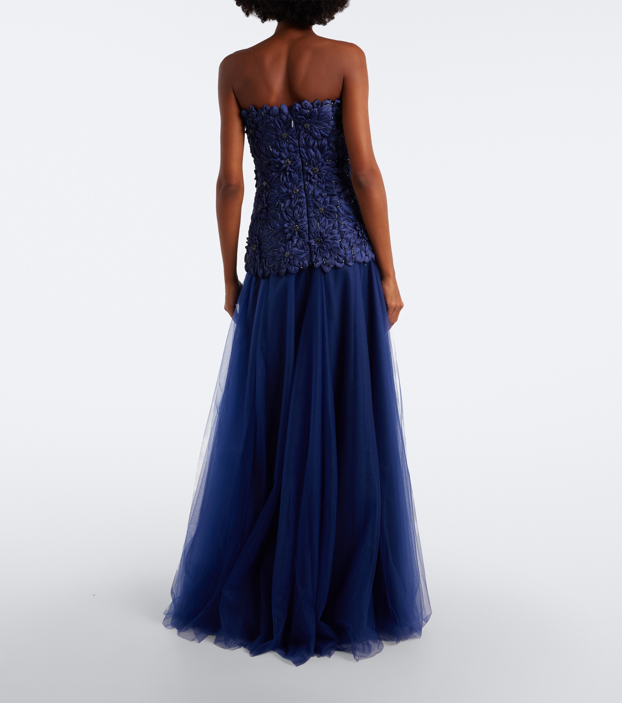 Costarellos Costarellos Gisella tulle and Lurex satin bustier gown