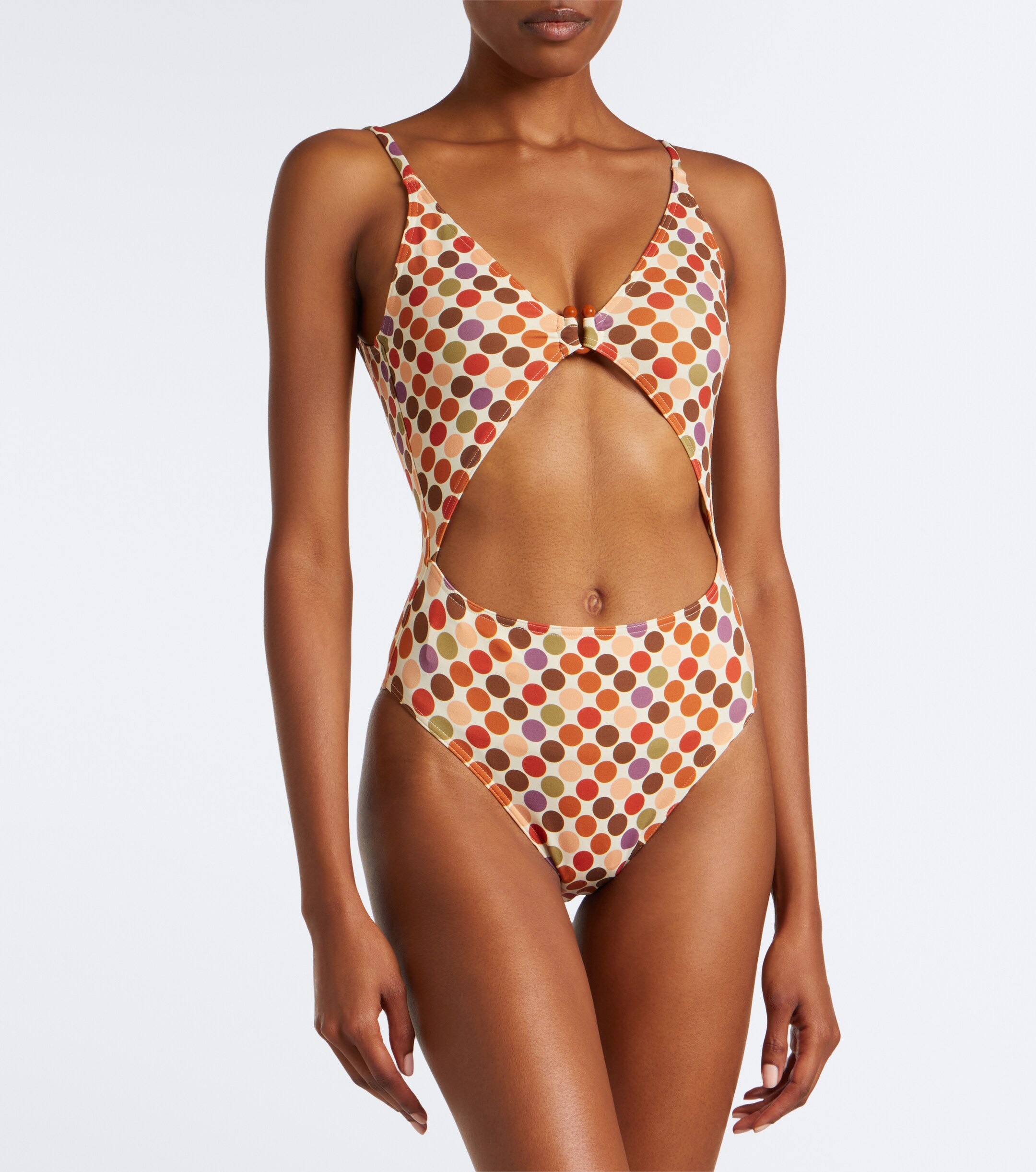 Eres Eres Nightlife cutout polka-dot swimsuit