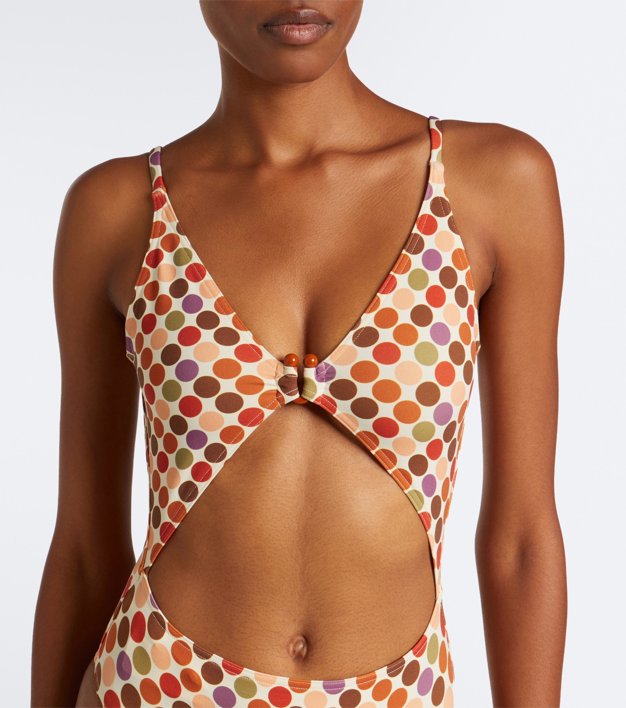 Eres Eres Nightlife cutout polka-dot swimsuit