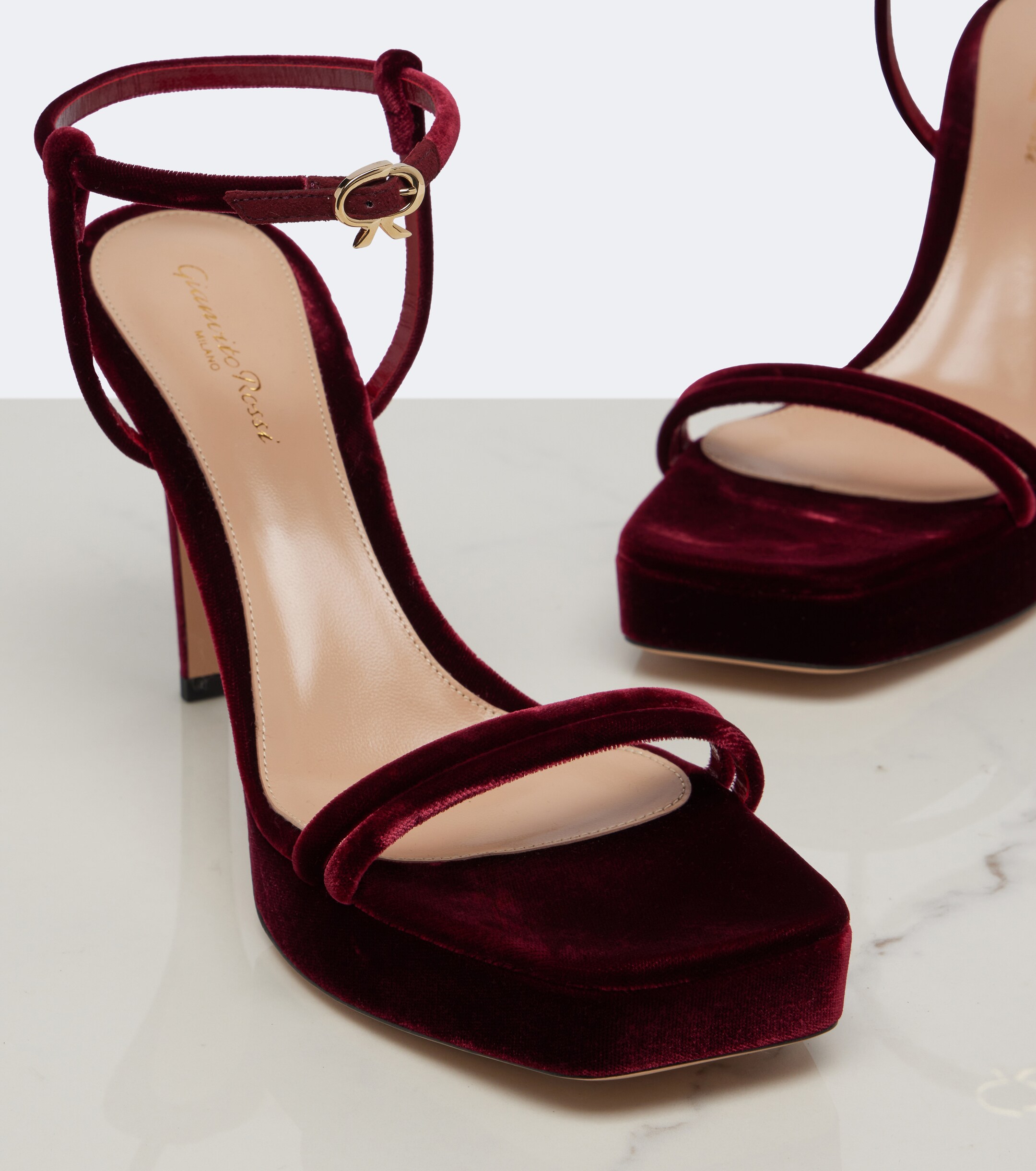 GIANVITO ROSSI Gianvito Rossi Velvet platform sandals