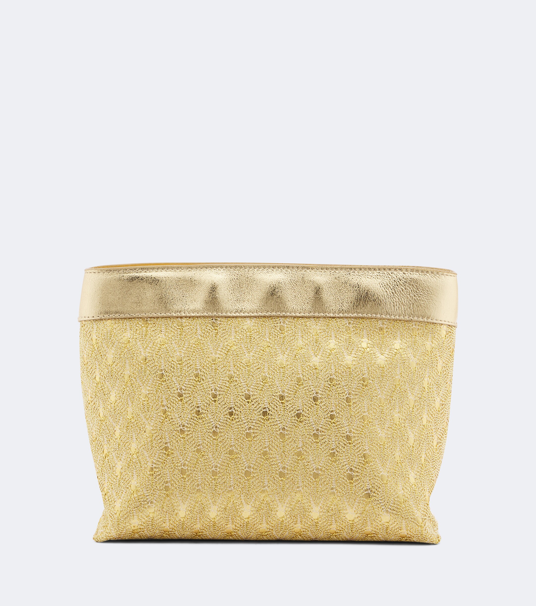 Missoni Mini leather-trimmed lamé pouch