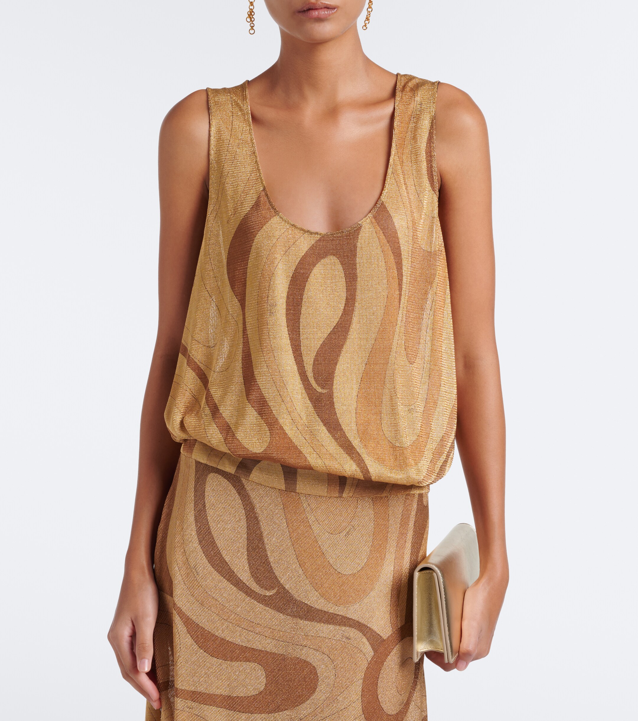 Pucci Pucci Marmo Lurex voile top