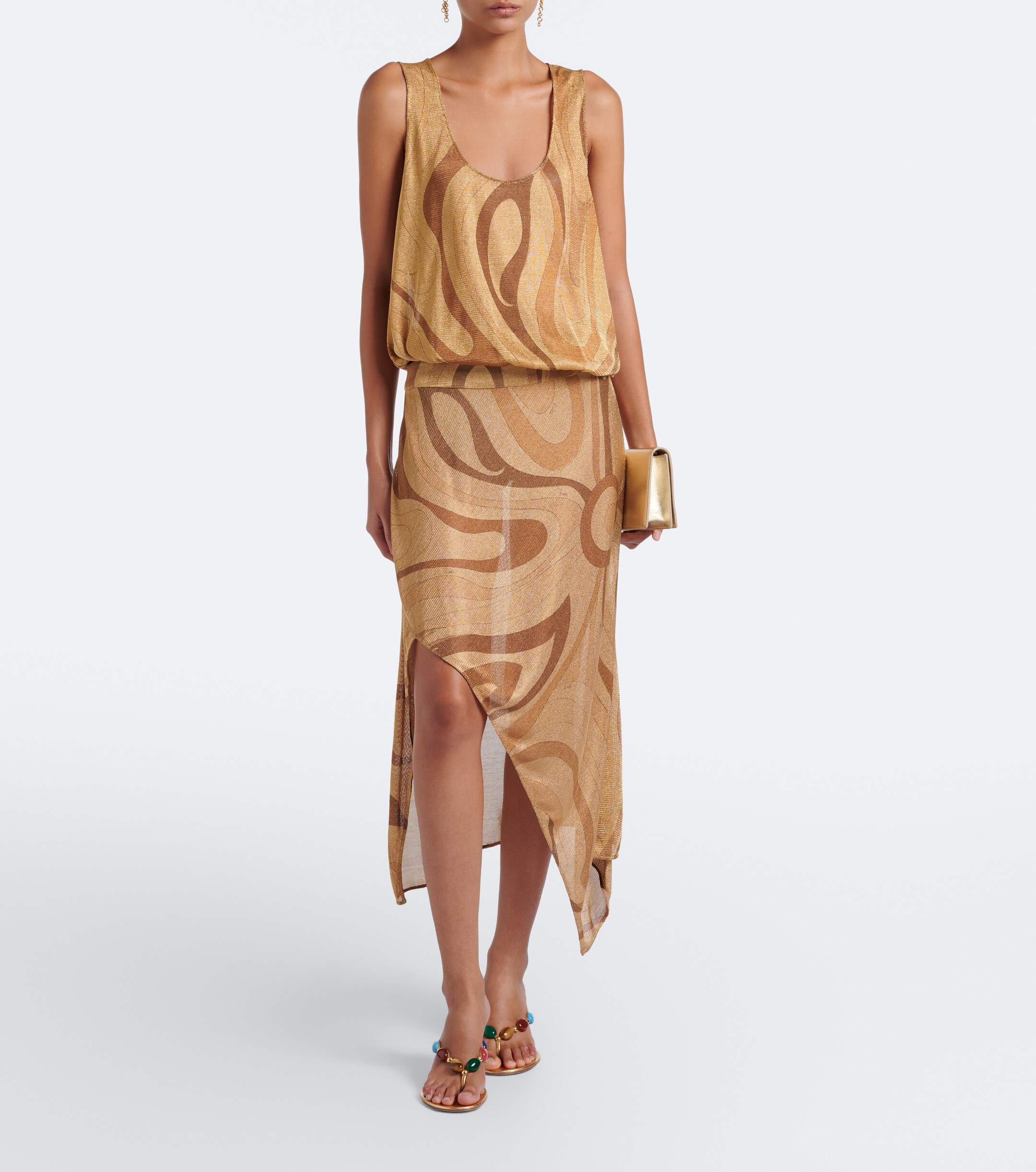Pucci Pucci Marmo Lurex voile top