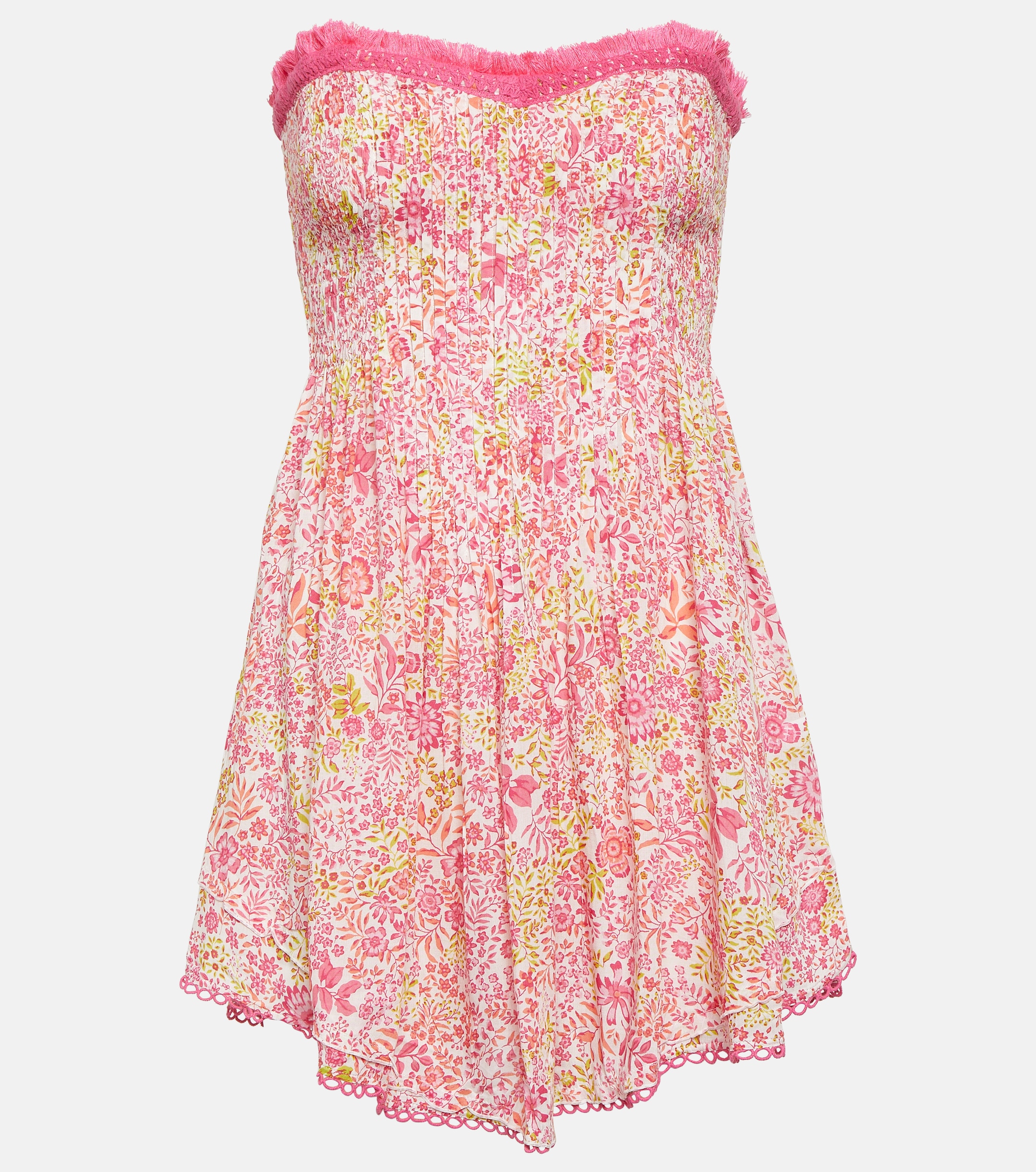 Poupette St Barth Claire floral strapless minidress thumbnail