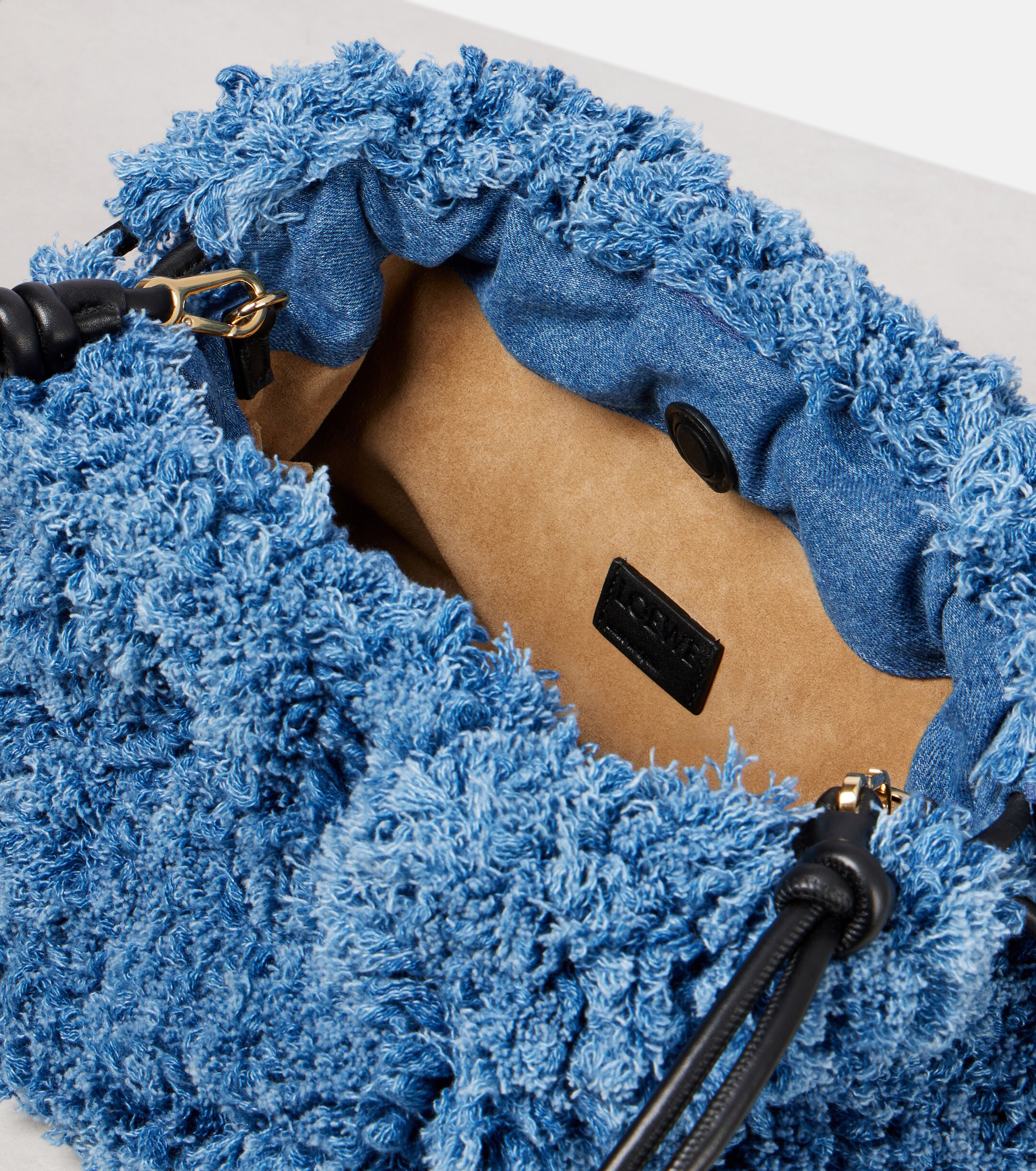 Loewe Flamenco Medium denim clutch