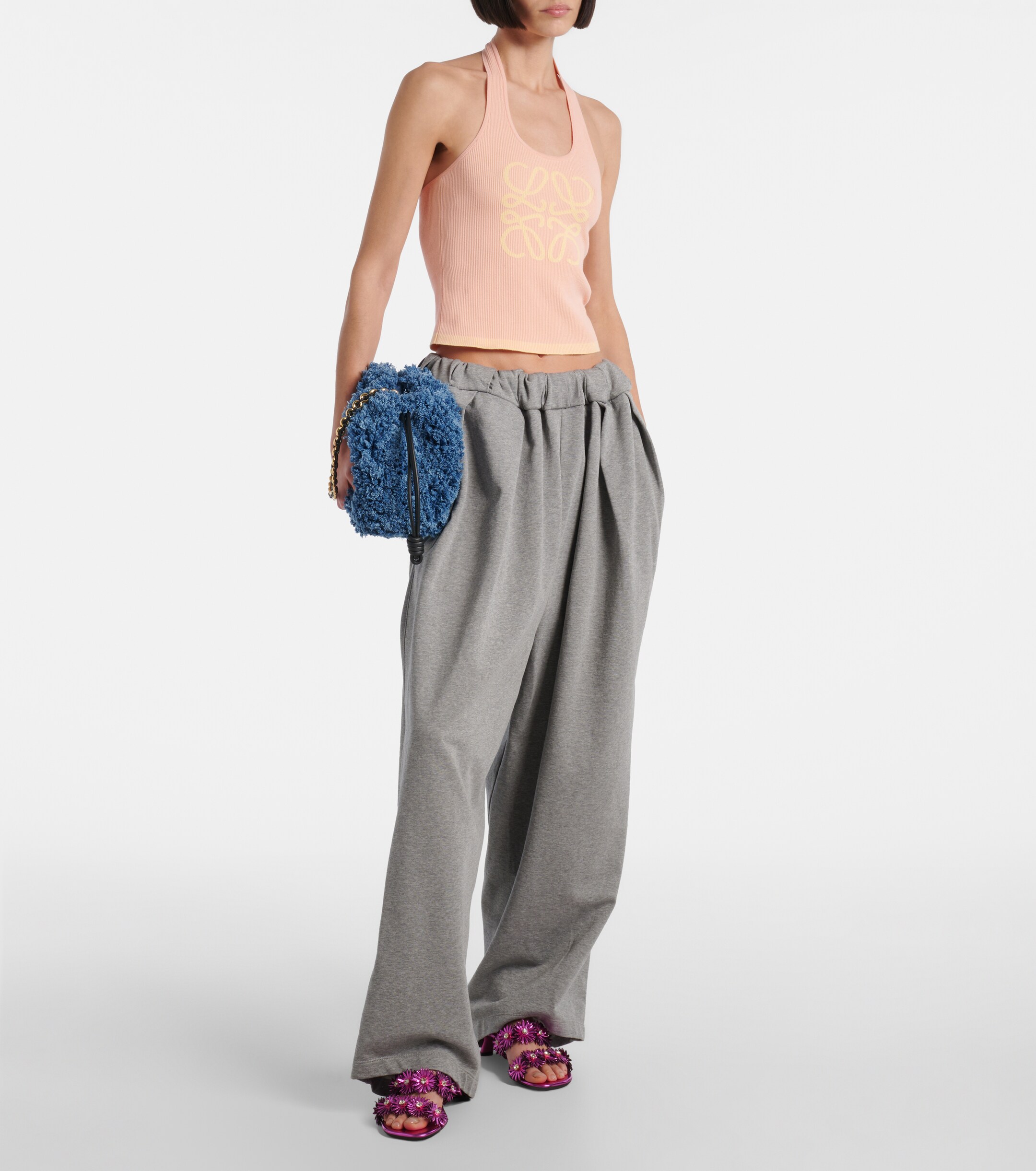 Loewe Flamenco Medium denim clutch