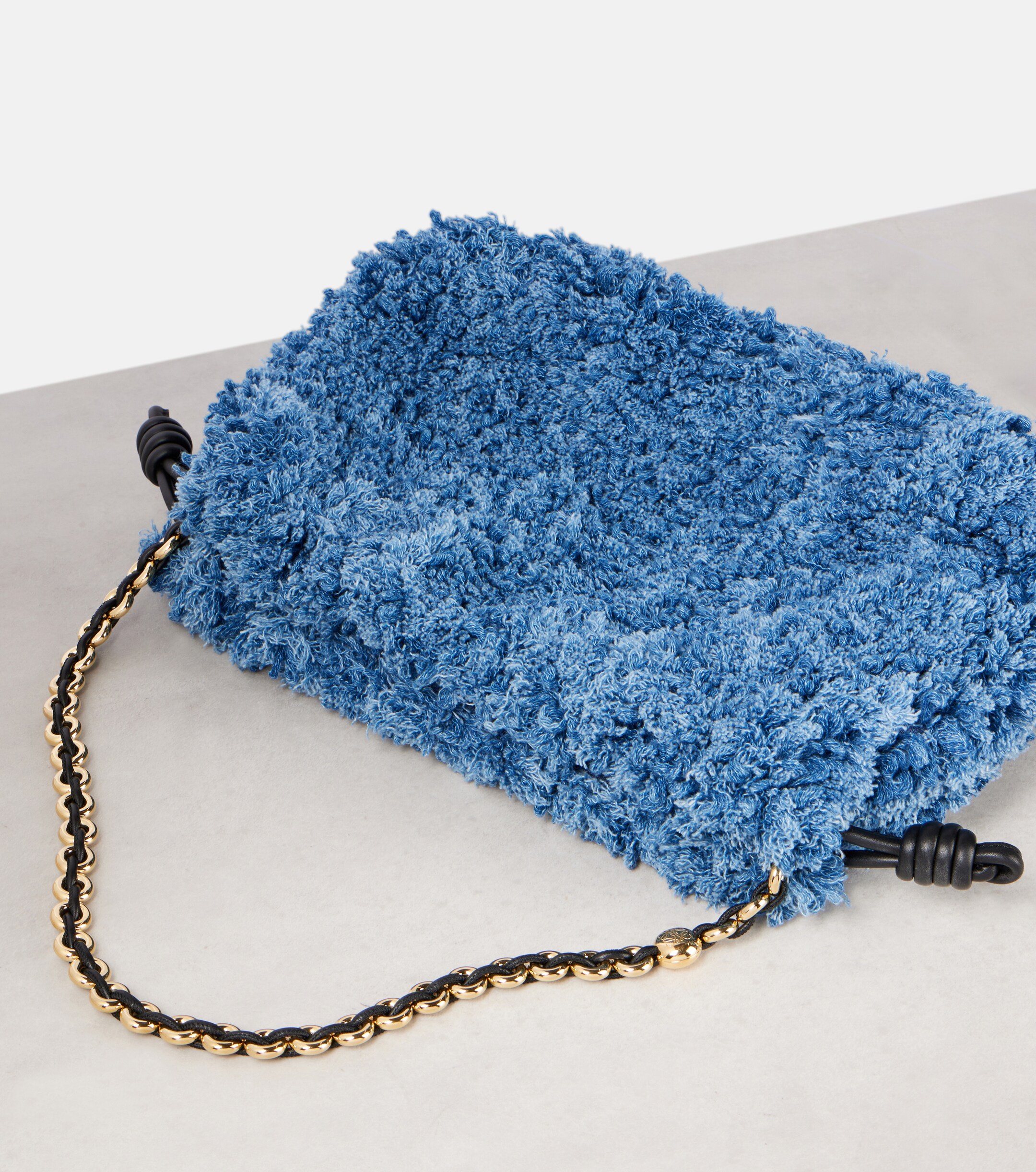 Loewe Flamenco Medium denim clutch