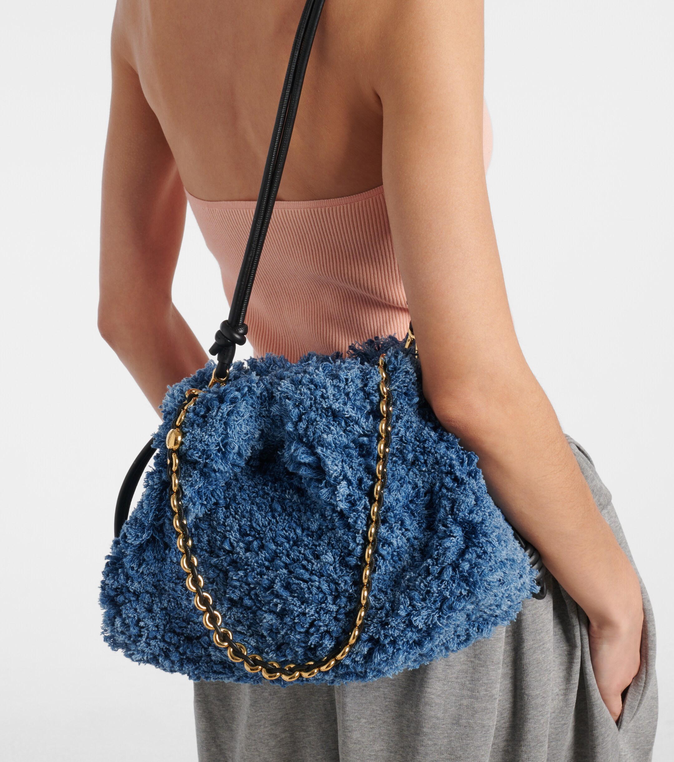 Loewe Flamenco Medium denim clutch