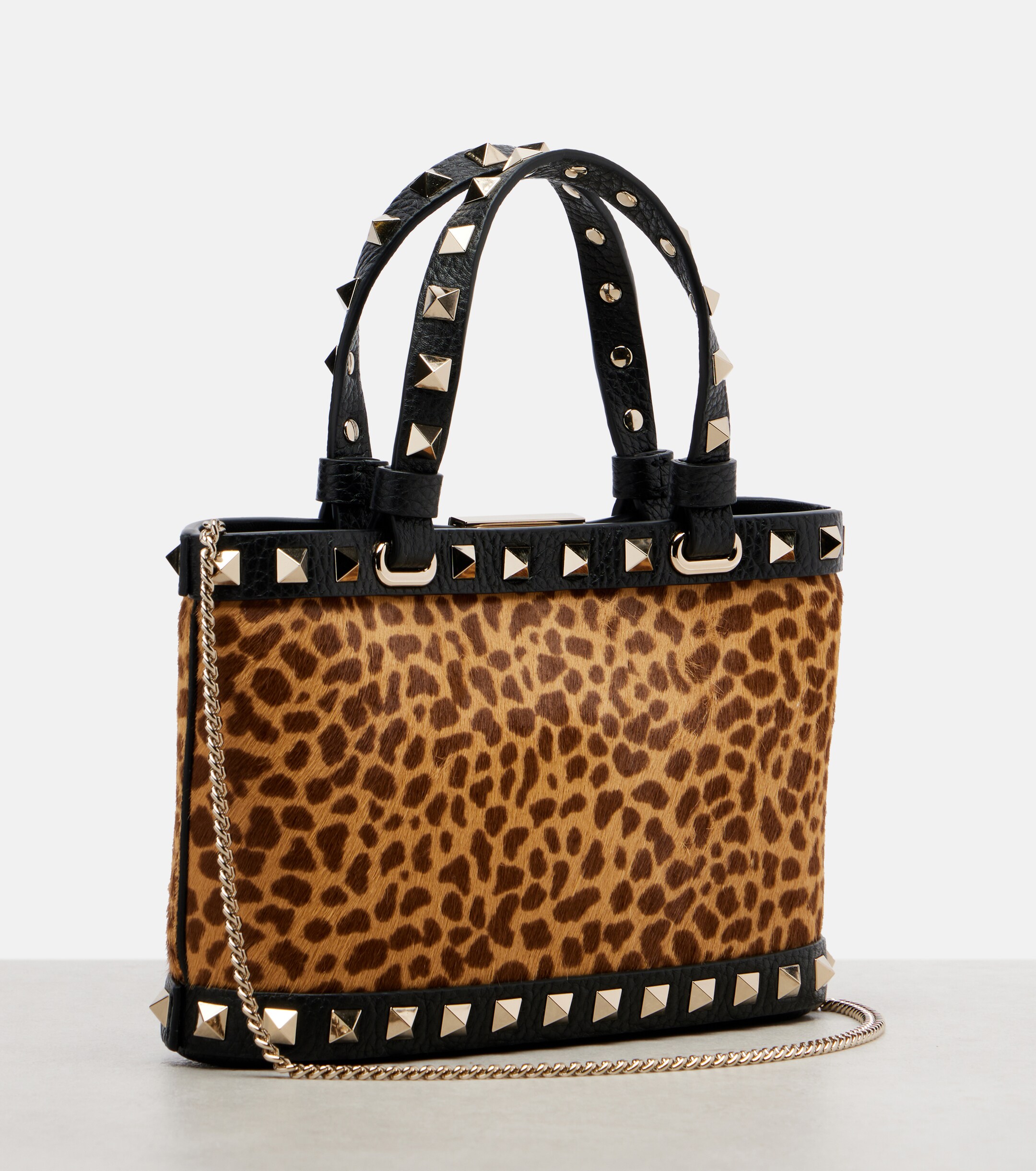 Valentino Garavani Rockstud calf hair top-handle bag thumbnail