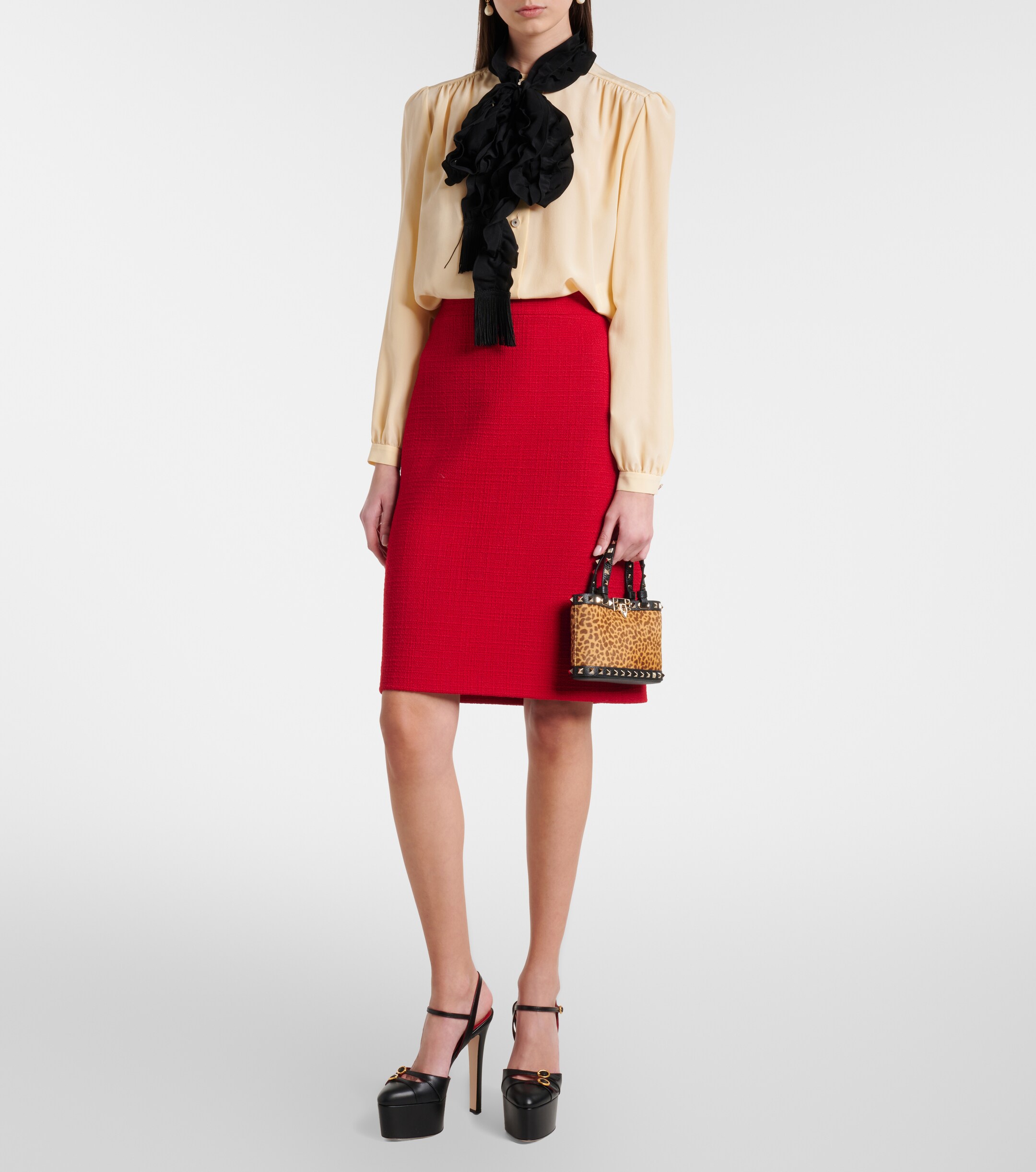 Valentino Garavani Rockstud calf hair top-handle bag thumbnail